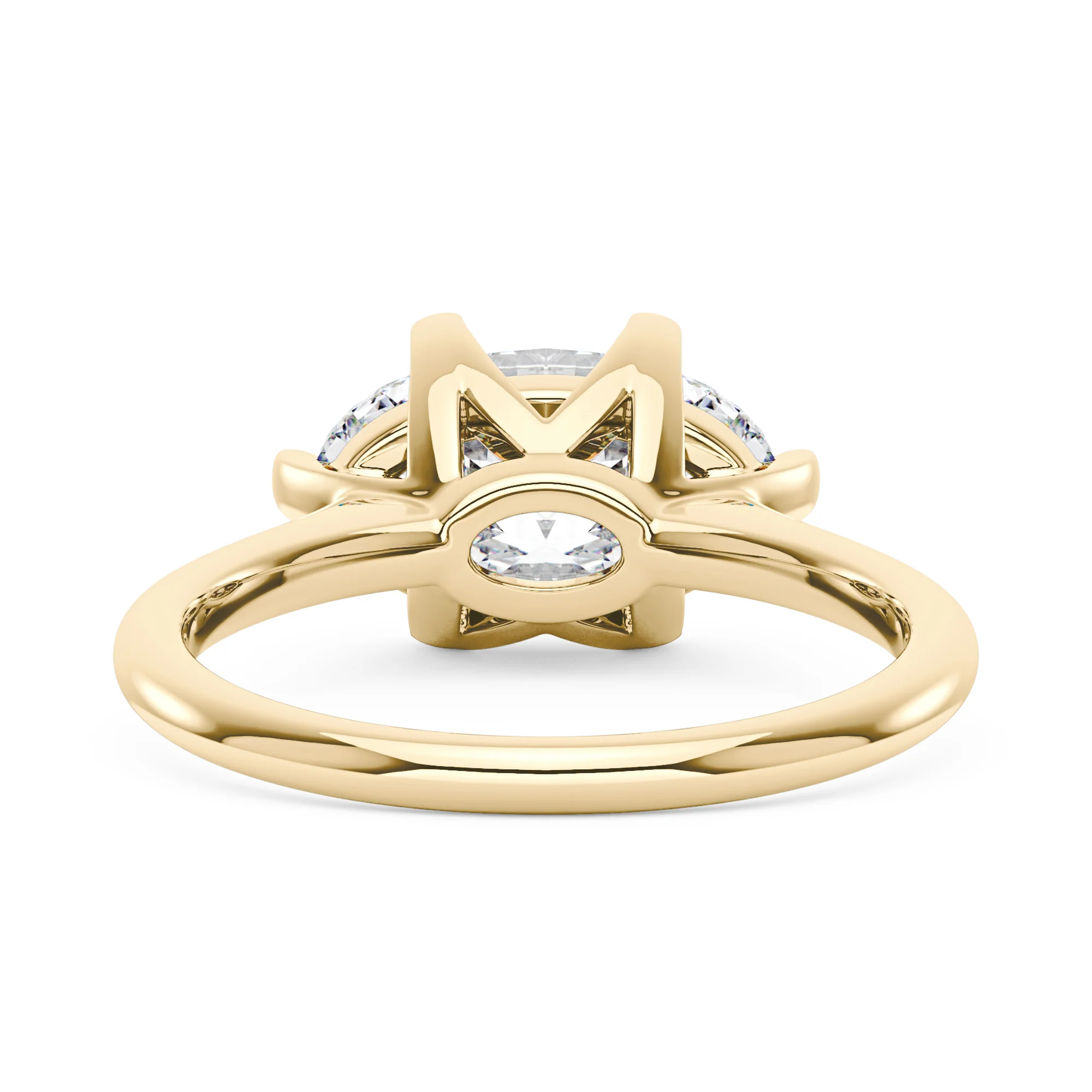 Oval Moissanite East West Engagement Ring - Image 3