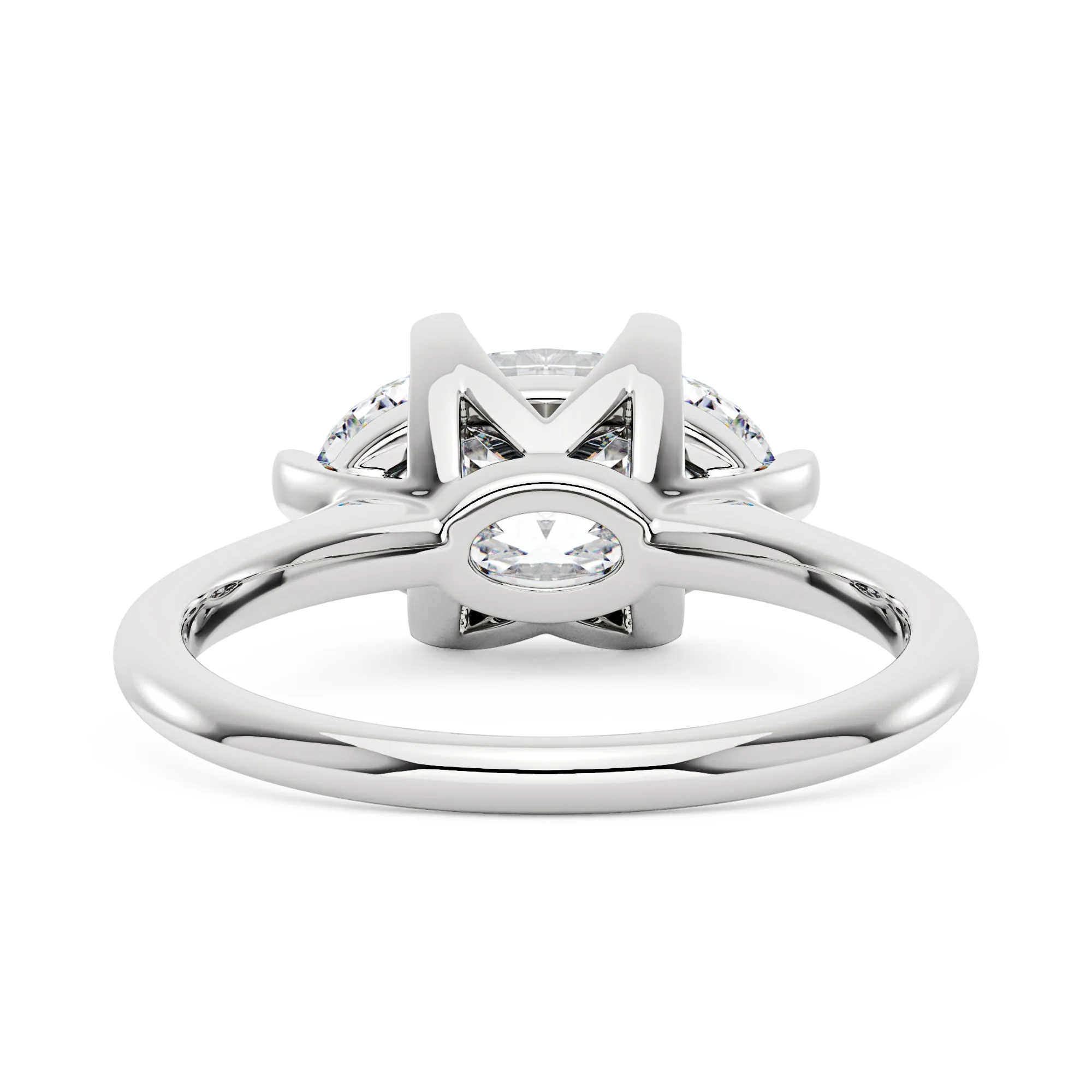 Oval Moissanite East West Engagement Ring - Image 6