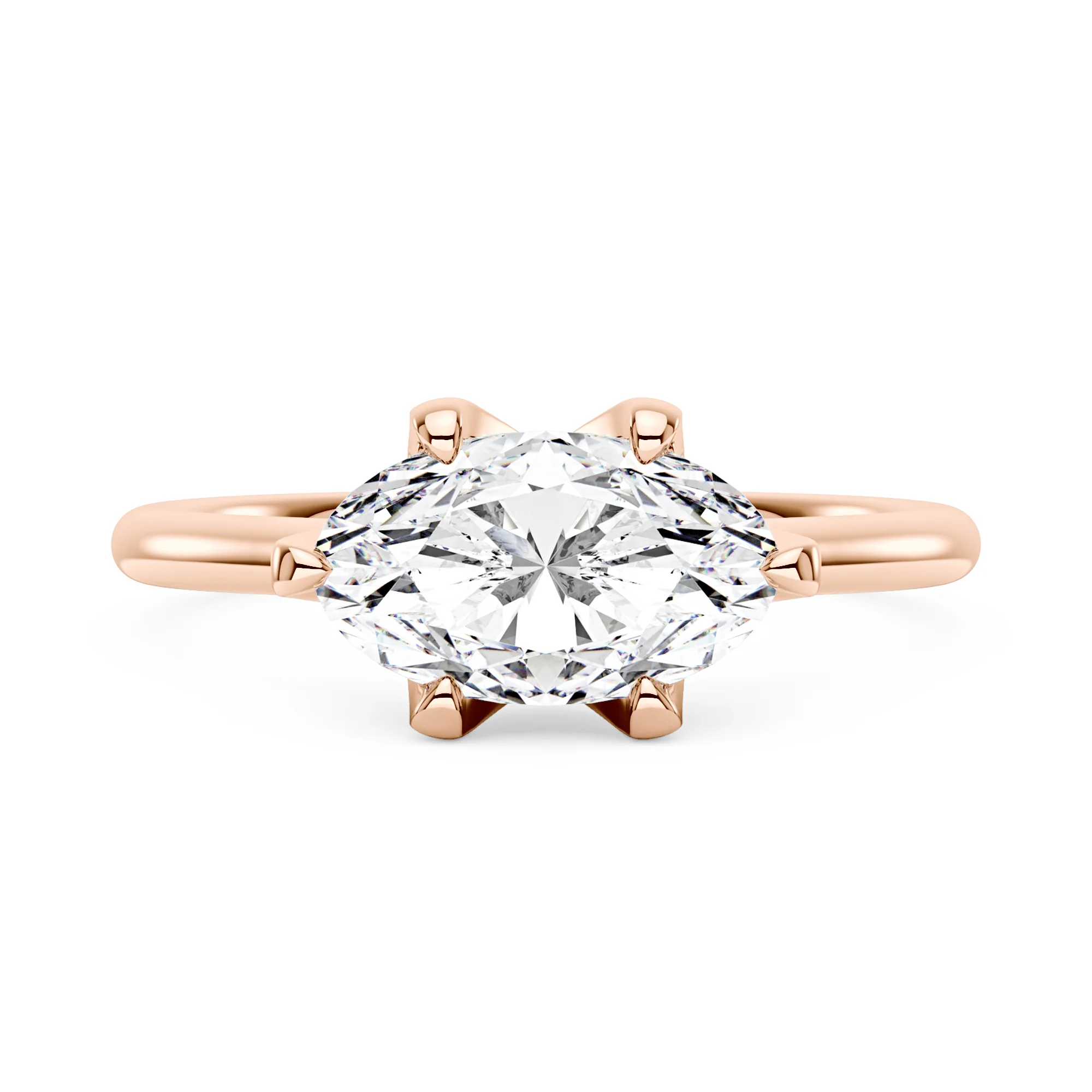 Oval Moissanite East West Engagement Ring - Image 7