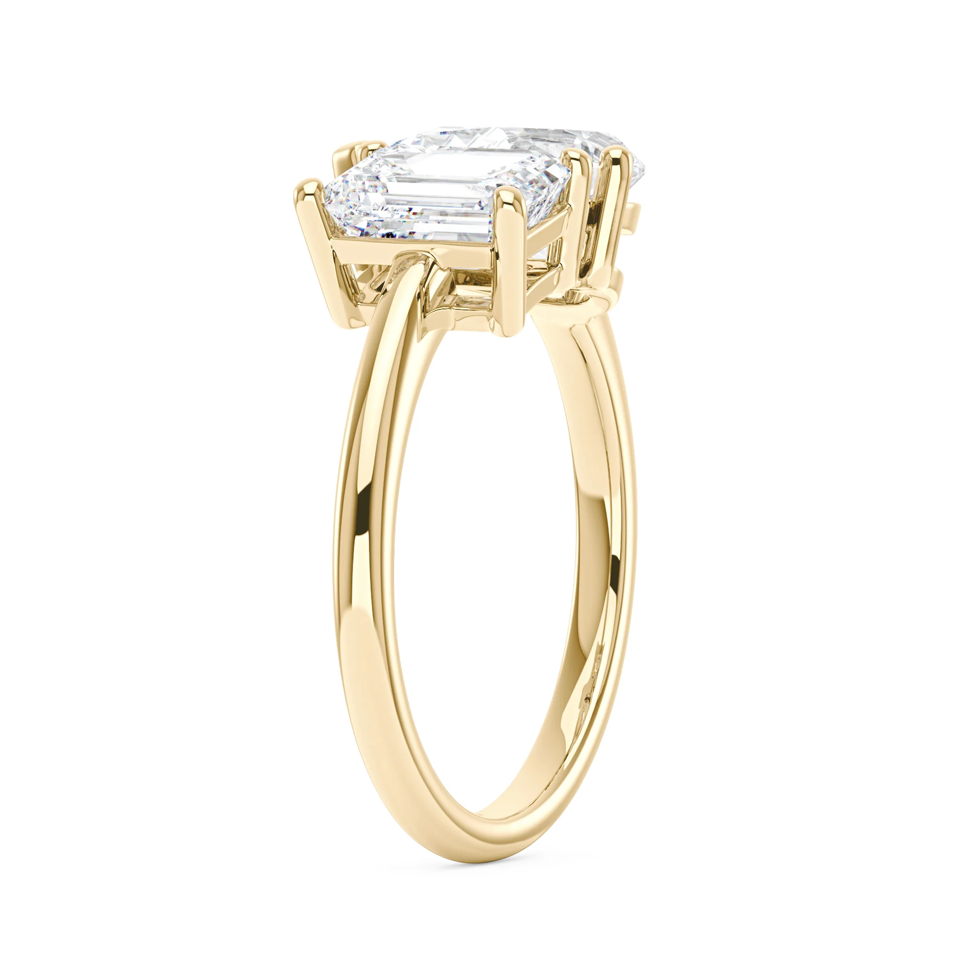 Emerald and Pear Moissanite Toi et Moi Ring - Image 5
