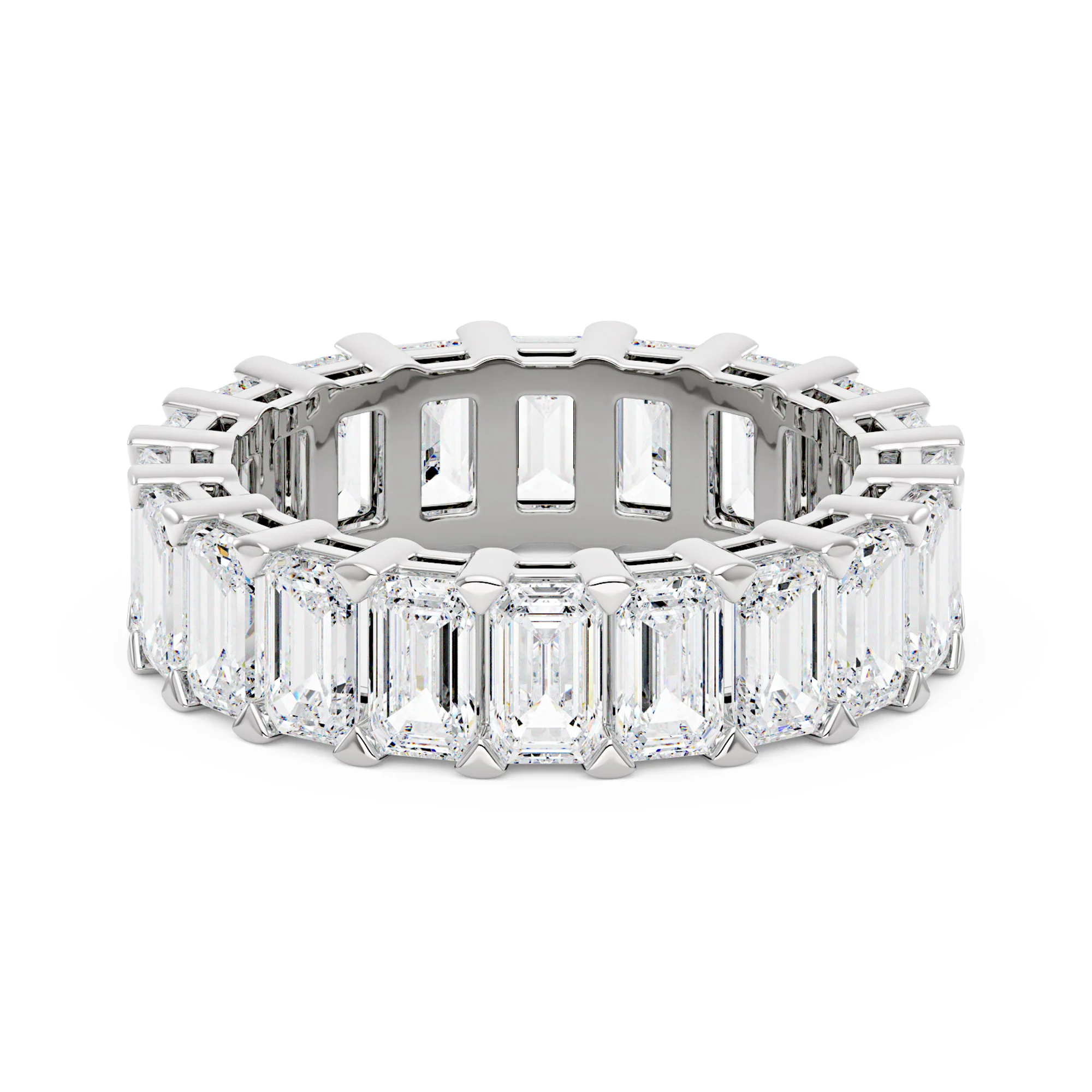 Emerald Cut Full Eternity Moissanite Wedding Band - Image 3