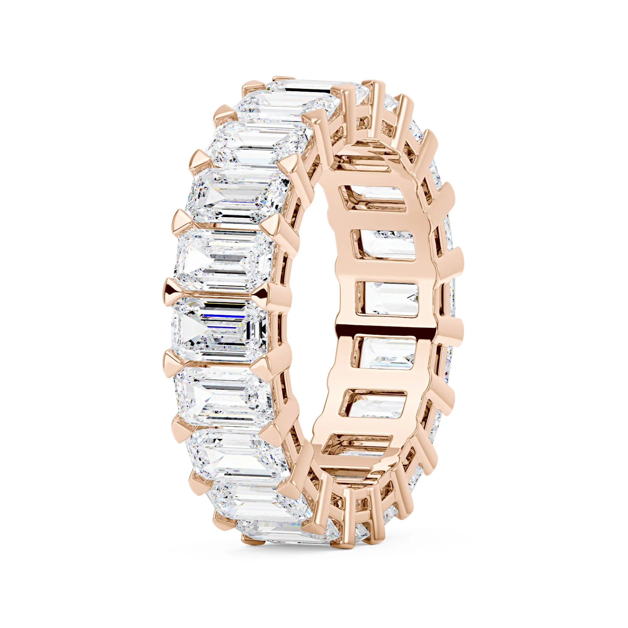 Emerald Cut Full Eternity Moissanite Wedding Band - Image 8