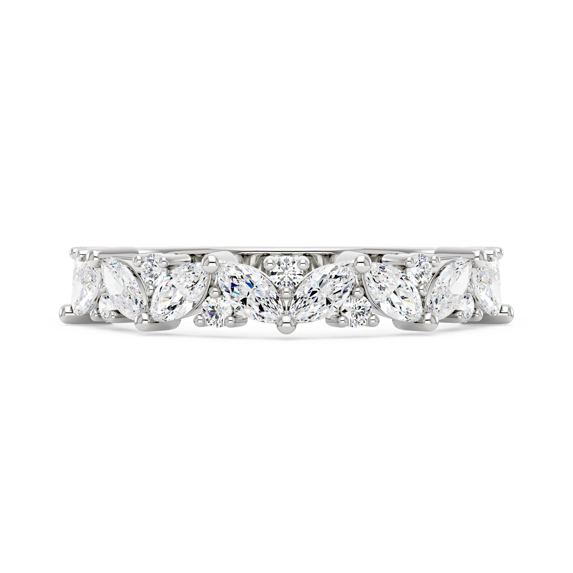 Marquise & Round Half Eternity Band Ring - Image 4