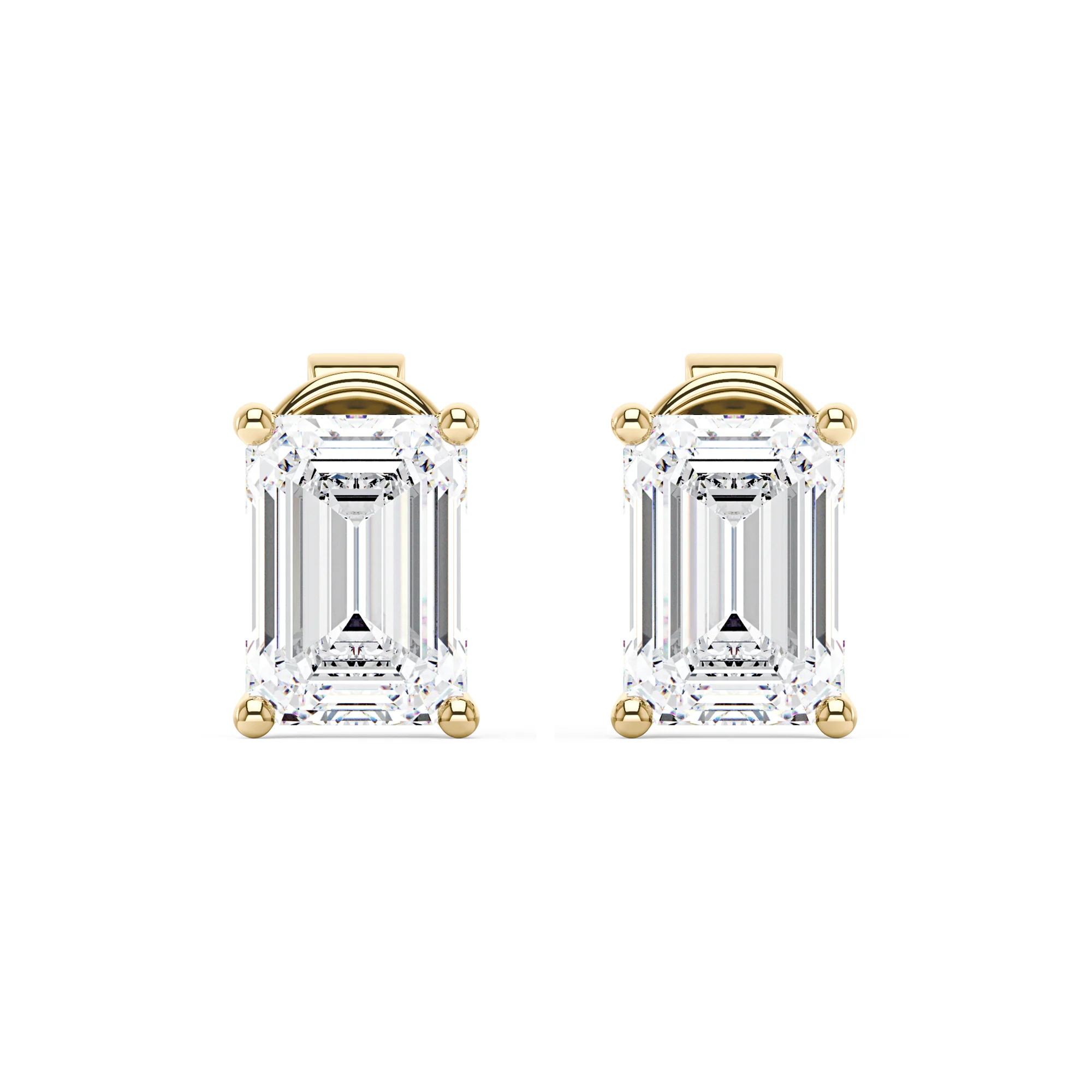 Emerald Cut Moissanite Stud Earrings - Image 4