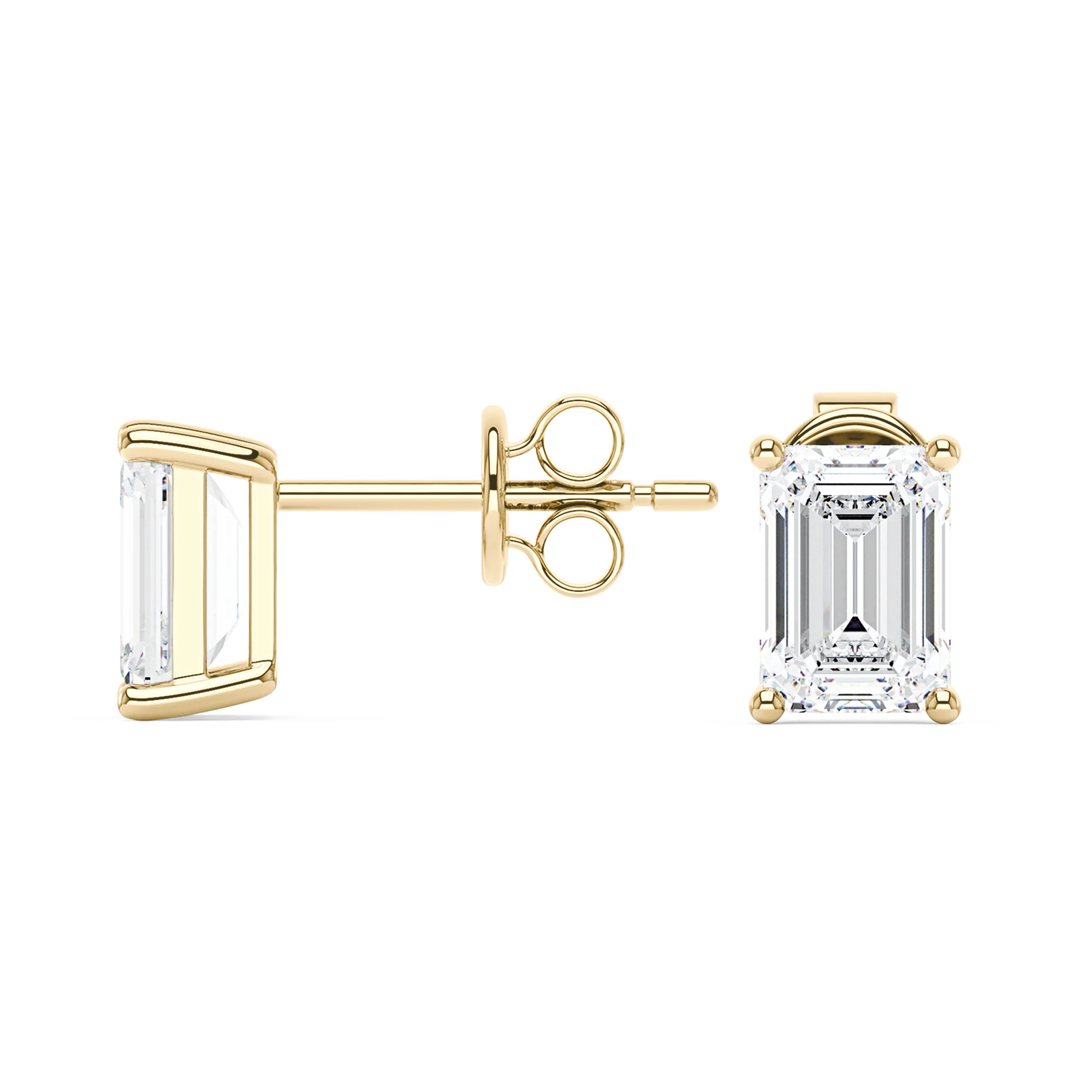 Emerald Cut Moissanite Stud Earrings - Image 6