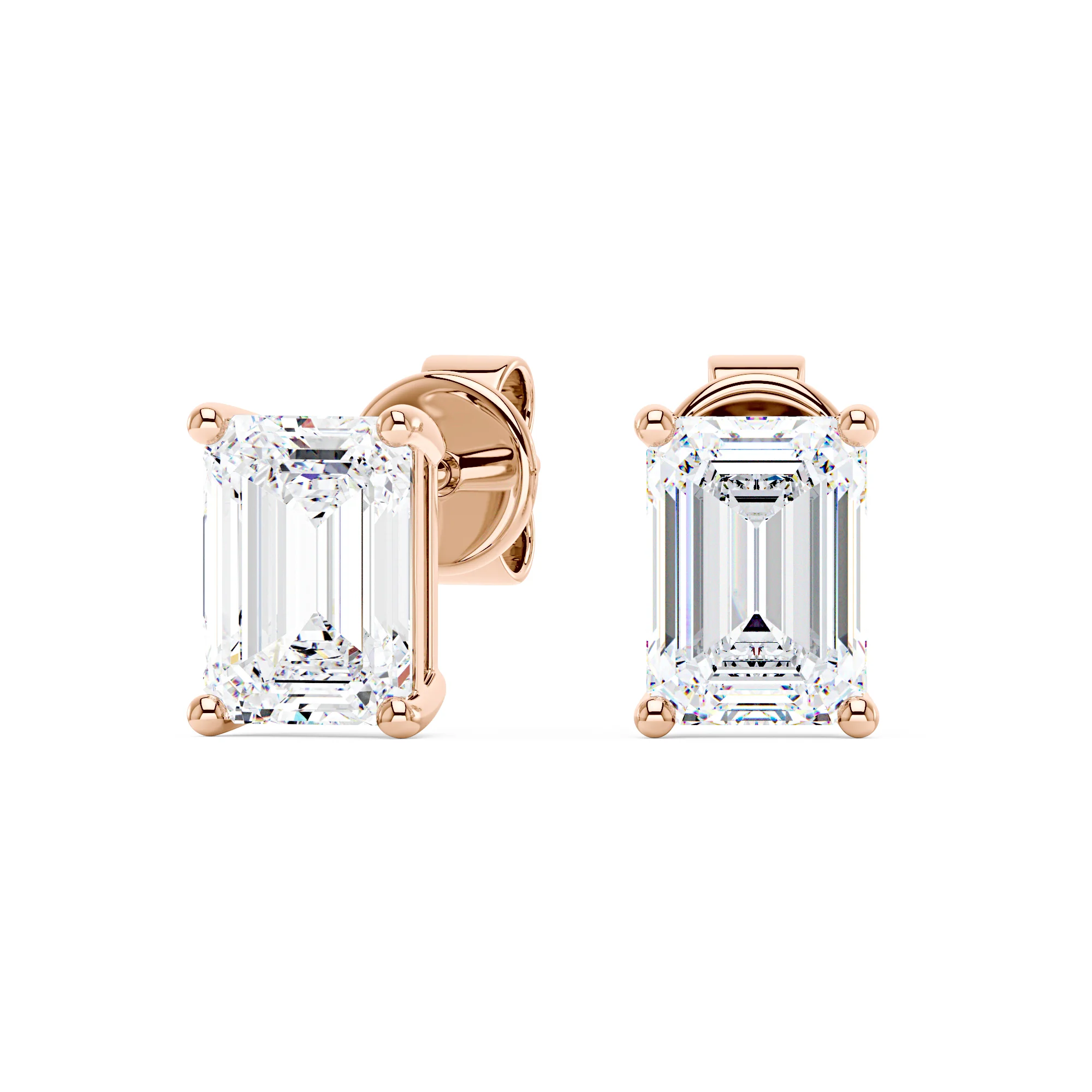 Emerald Cut Moissanite Stud Earrings - Image 8