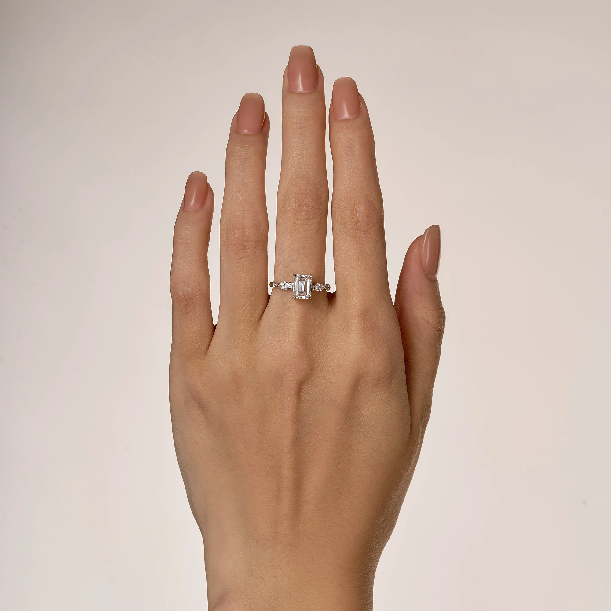 Emerald Cut Moissanite Three-Stone Ring - Image 12