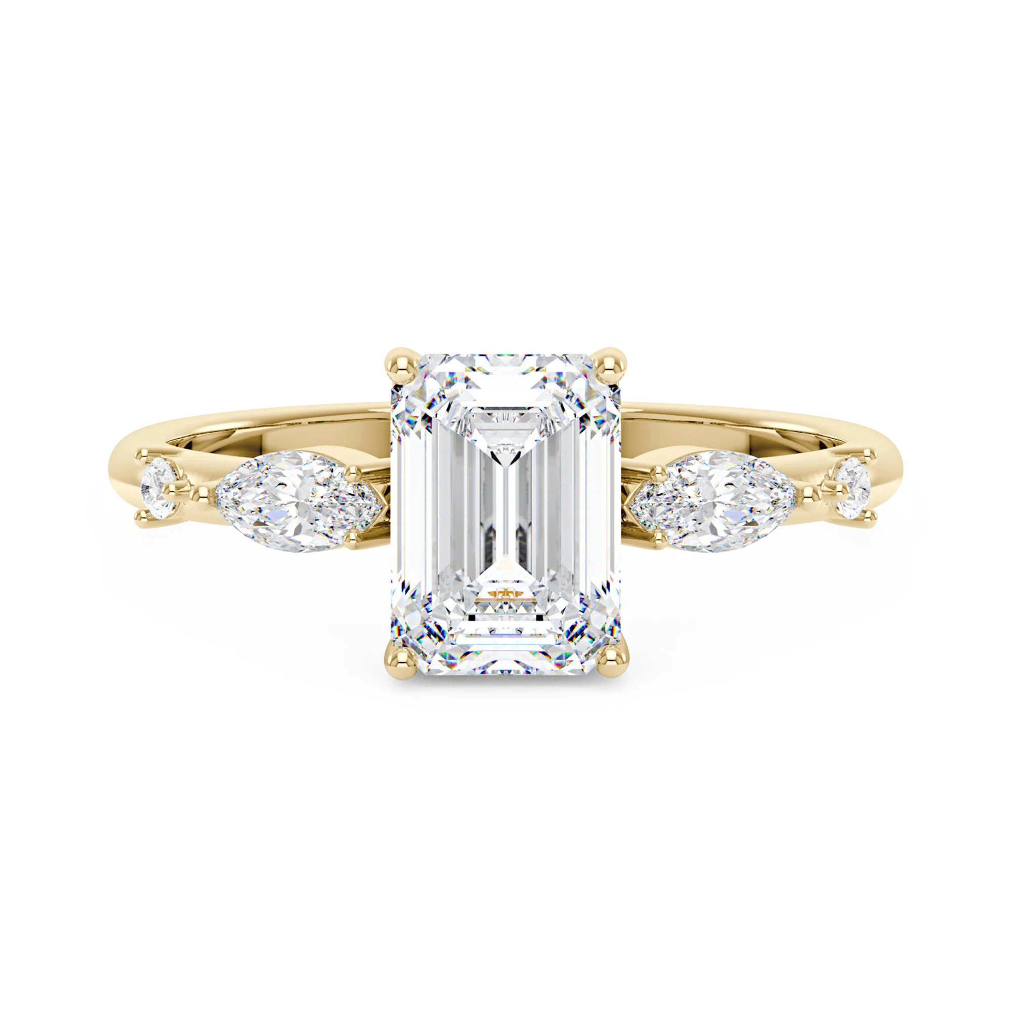 Emerald Cut Moissanite Three-Stone Ring - Image 4