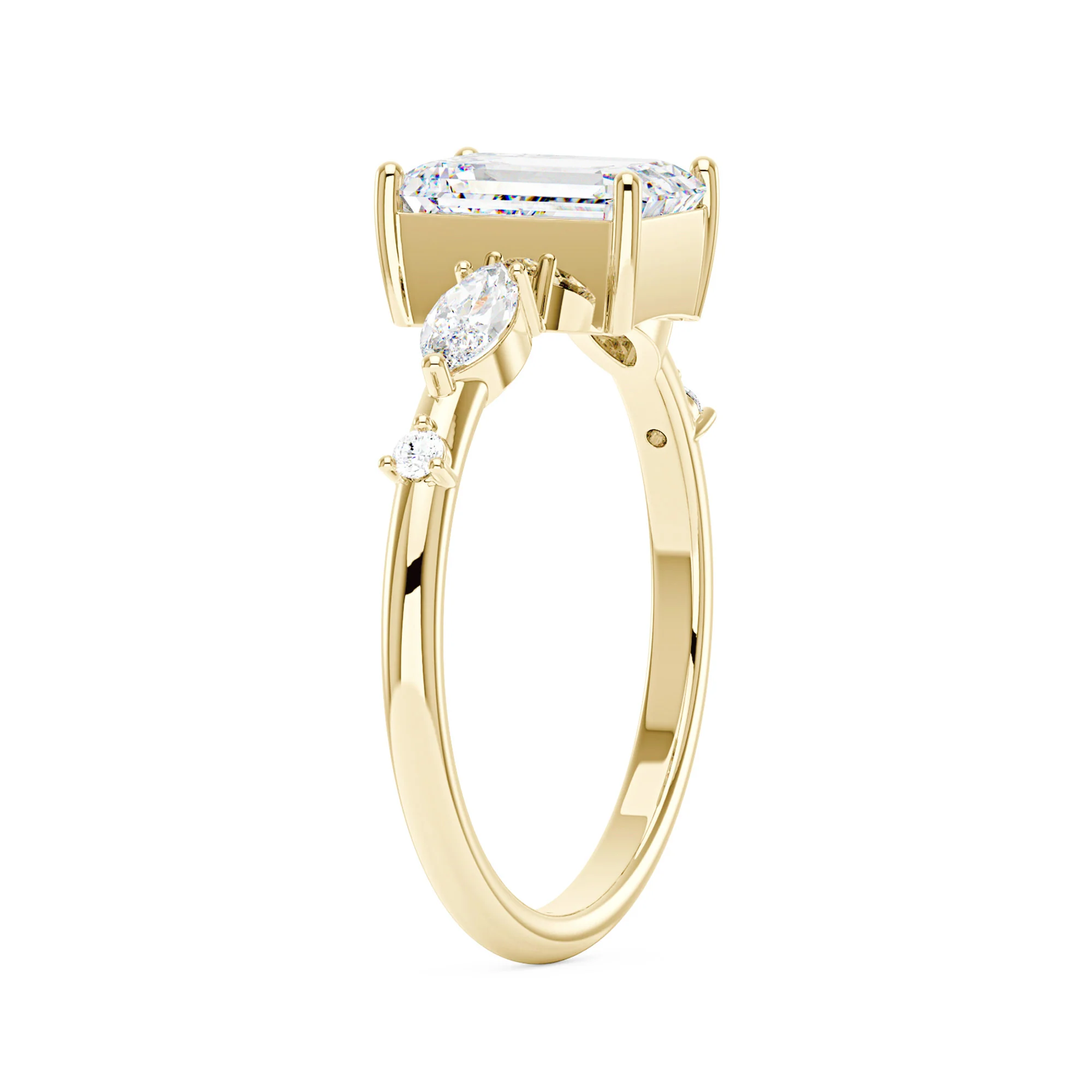 Emerald Cut Moissanite Three-Stone Ring - Image 5