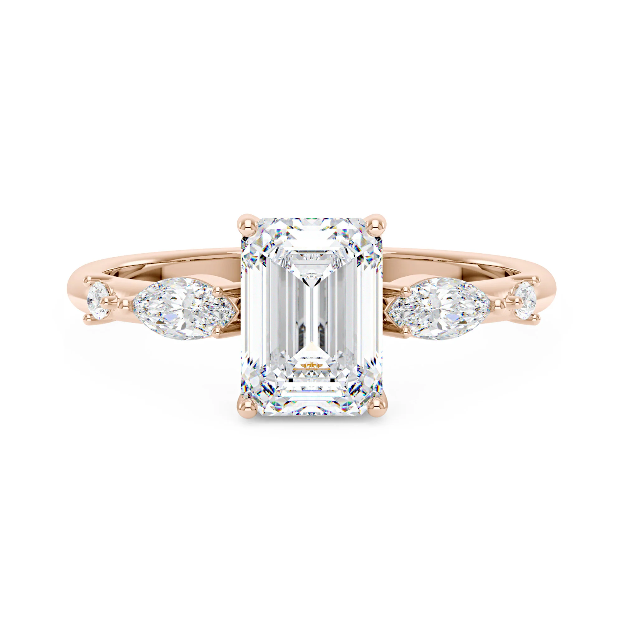 Emerald Cut Moissanite Three-Stone Ring - Image 7