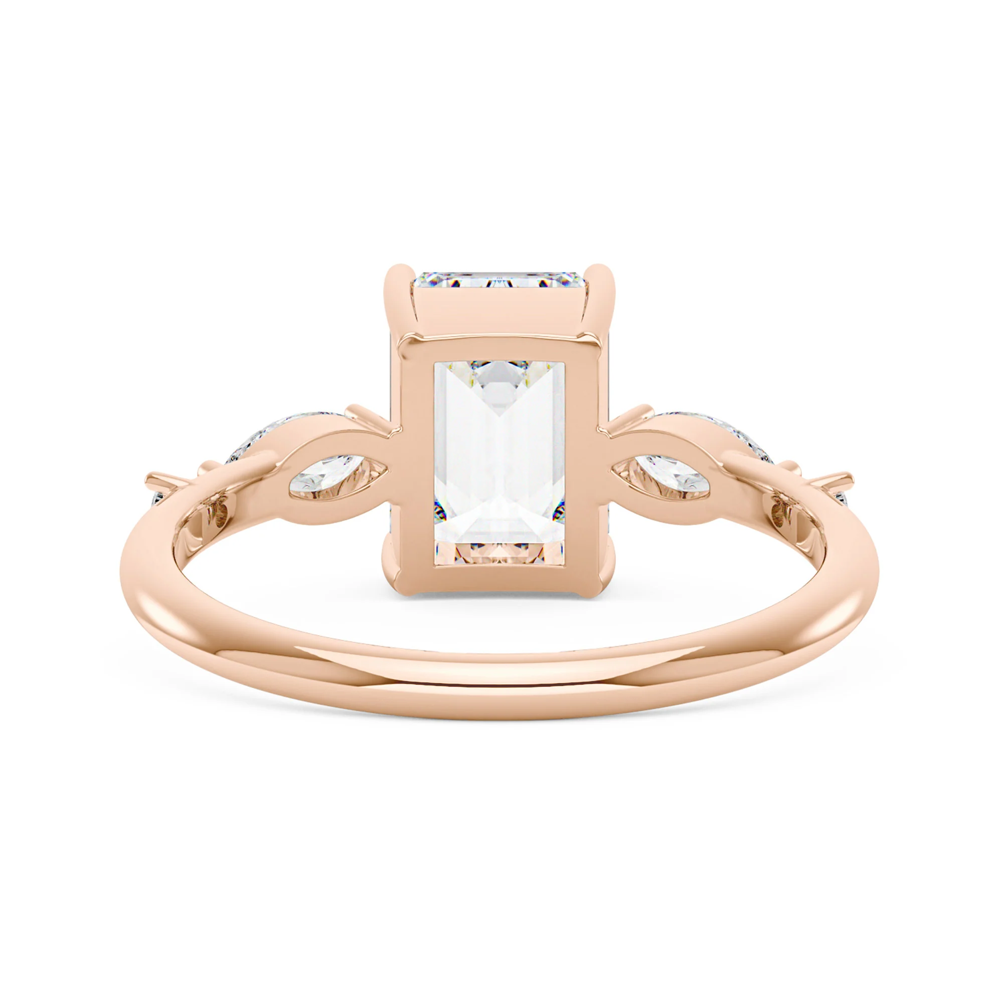 Emerald Cut Moissanite Three-Stone Ring - Image 9