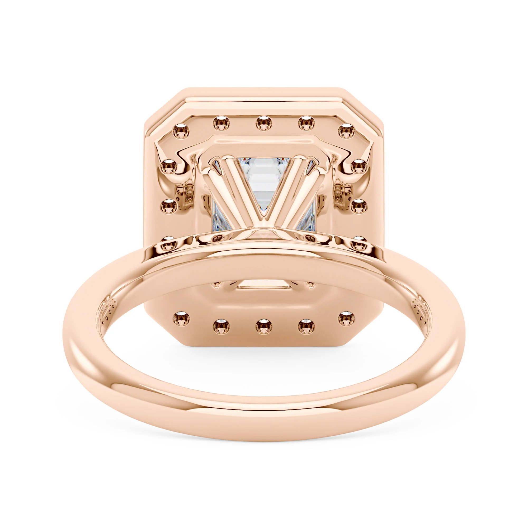 Emerald Moissanite Halo Engagement Ring - Image 9