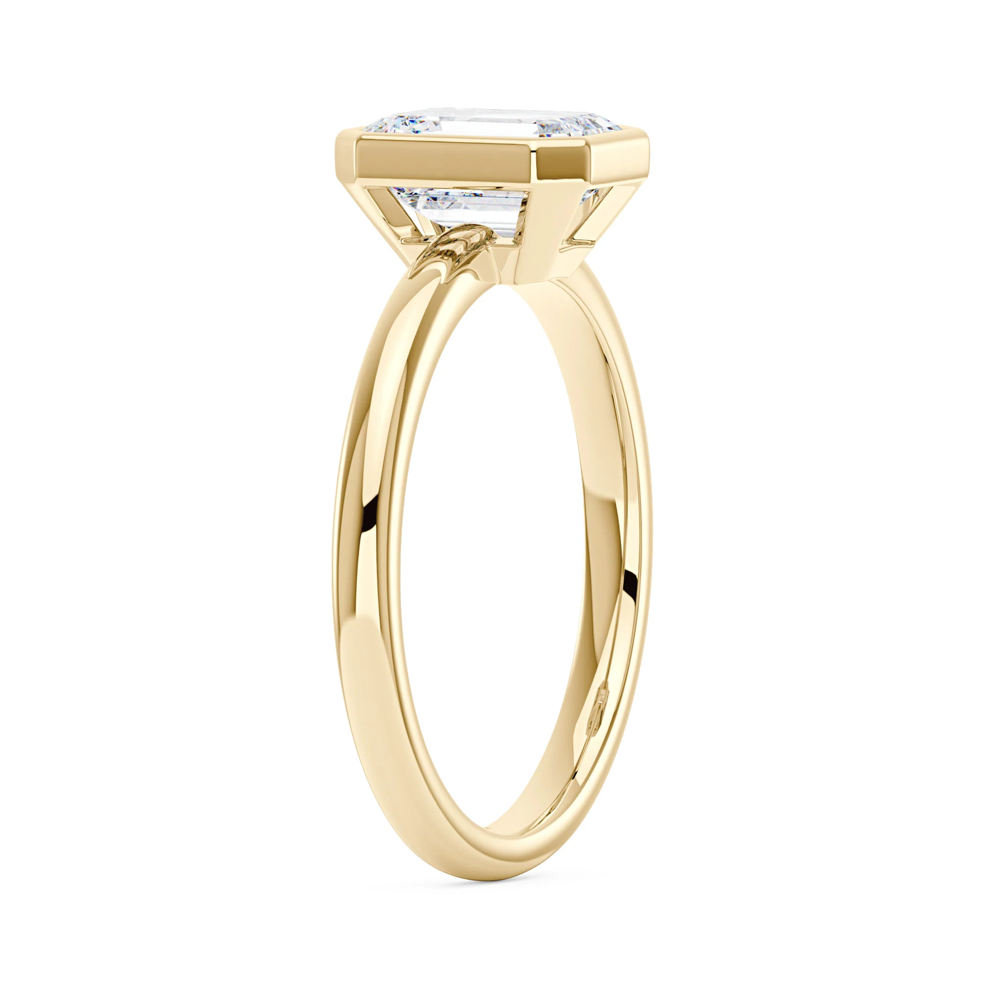 Emerald Moissanite Solitaire Bezel Ring - Image 5