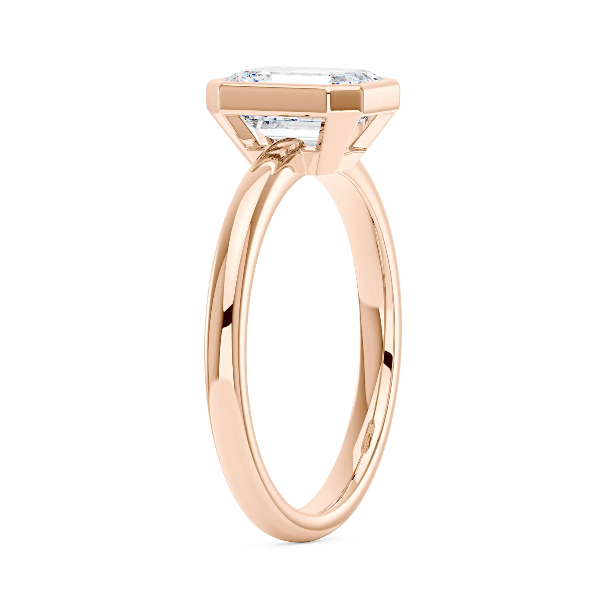 Emerald Moissanite Solitaire Bezel Ring - Image 8