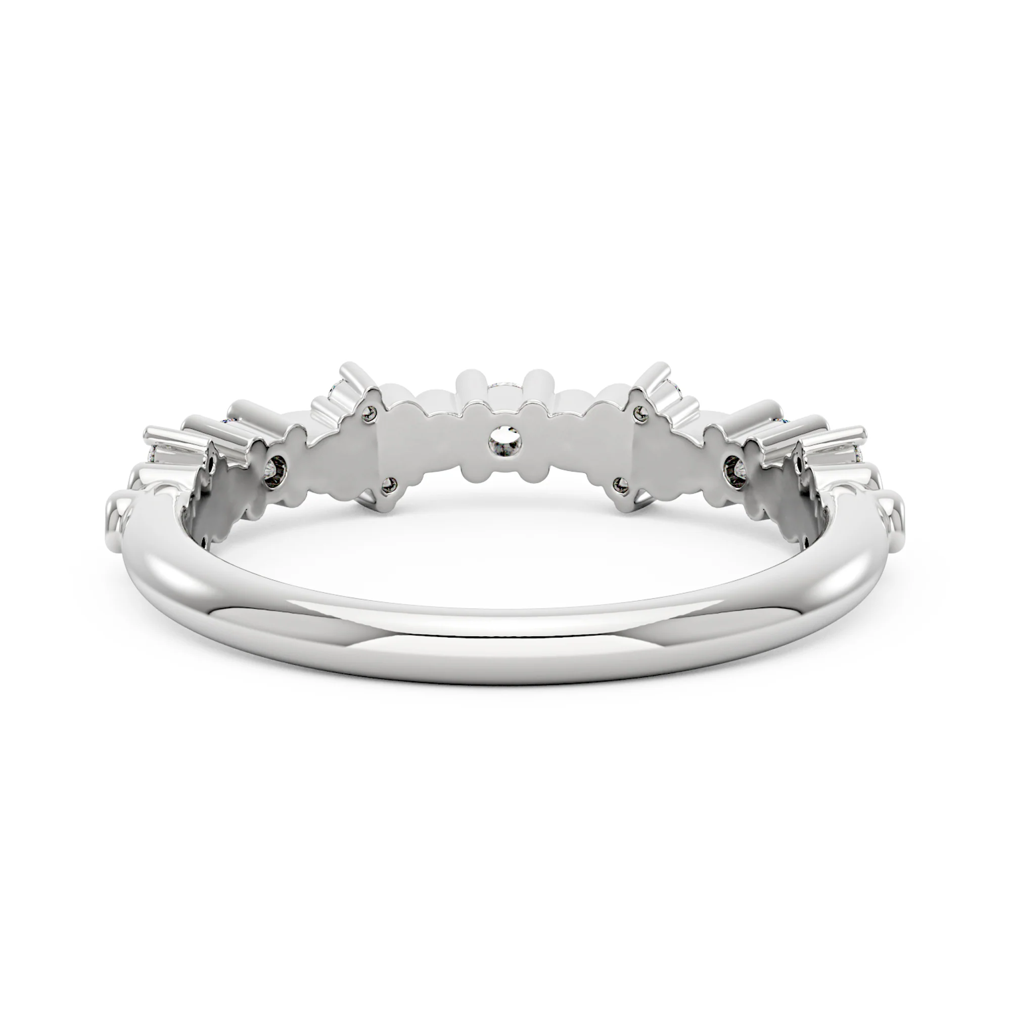 Nature Inspired Vine Moissanite Half Eternity Band - Image 6