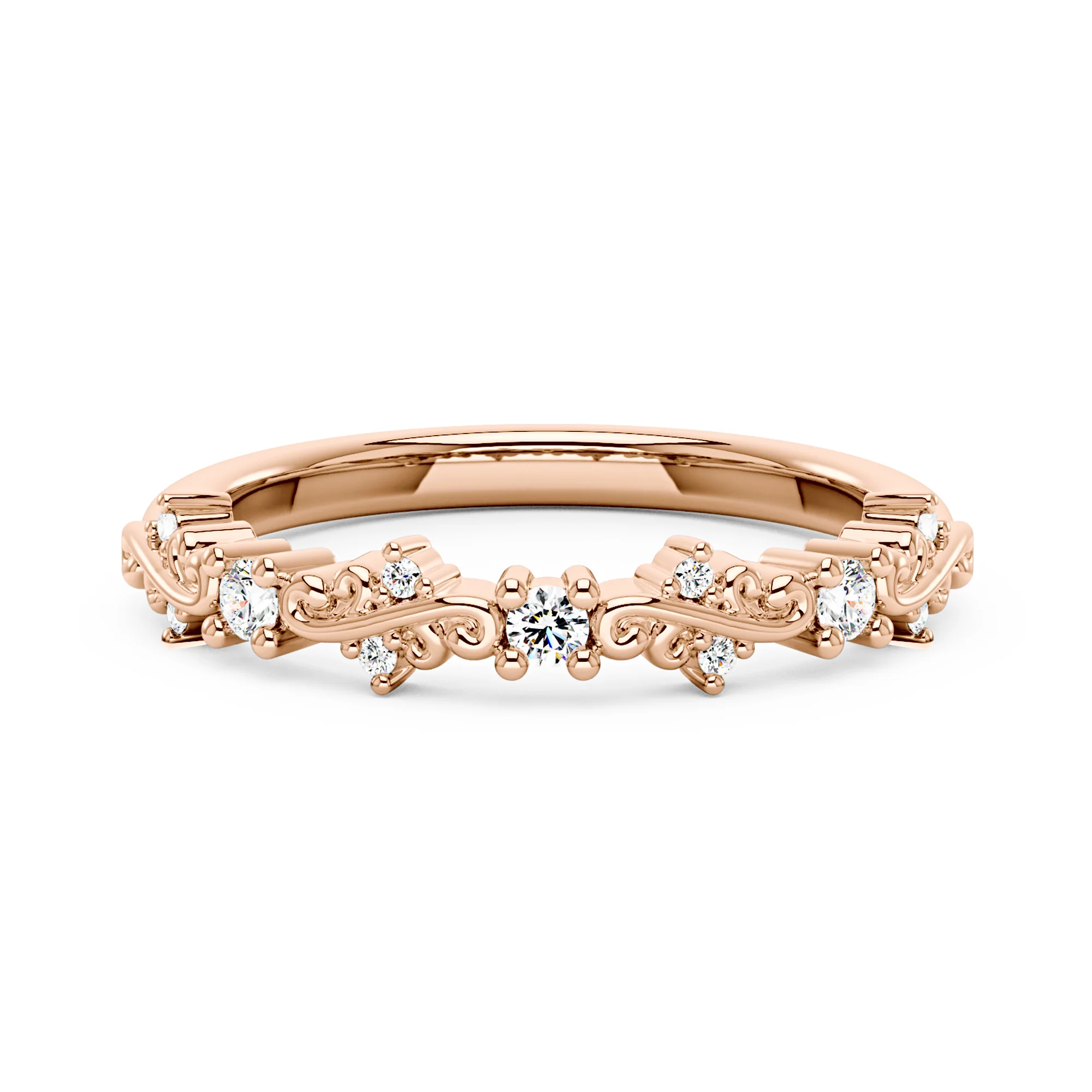 Nature Inspired Vine Moissanite Half Eternity Band - Image 7