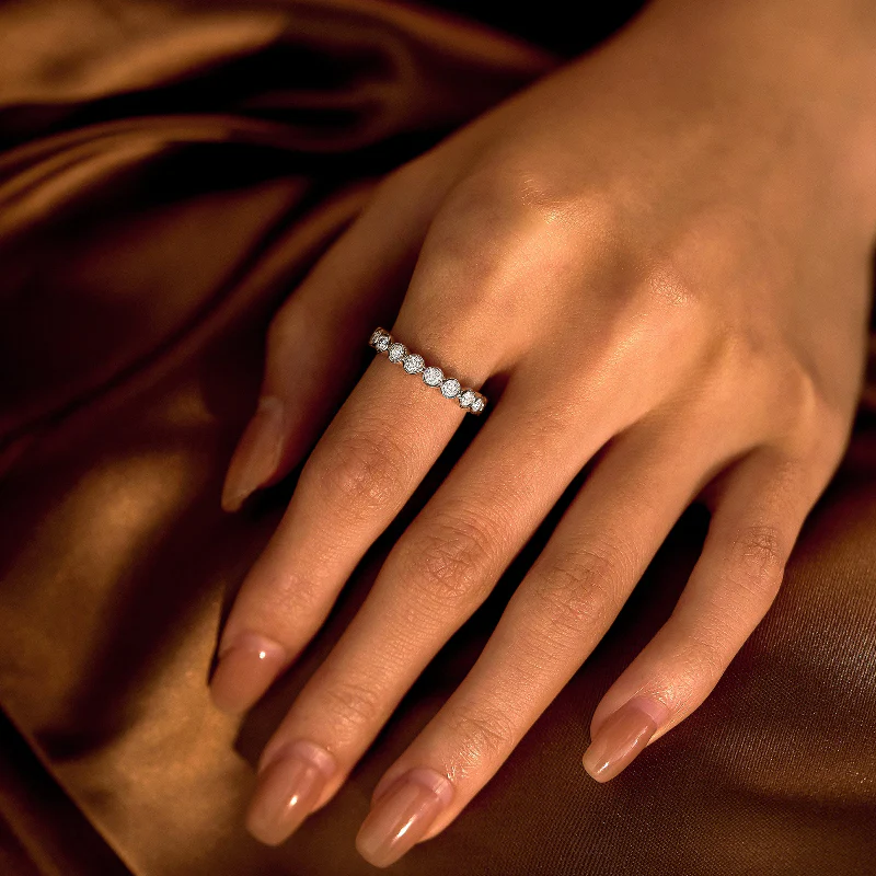 Round Moissanite Infinite Bezel Eternity Band - Image 10