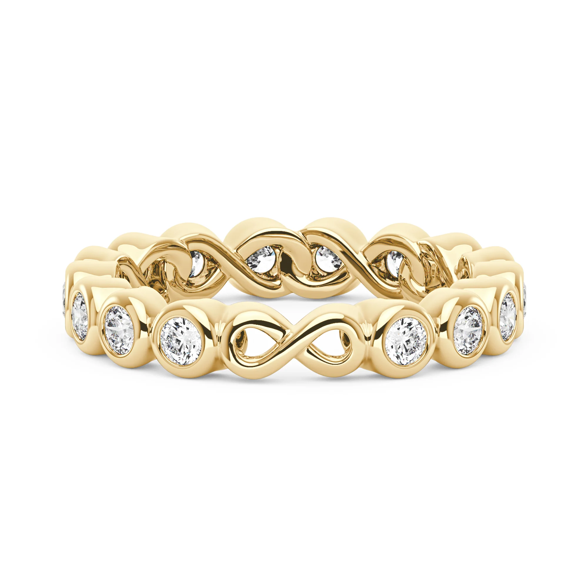 Round Moissanite Infinite Bezel Eternity Band - Image 3