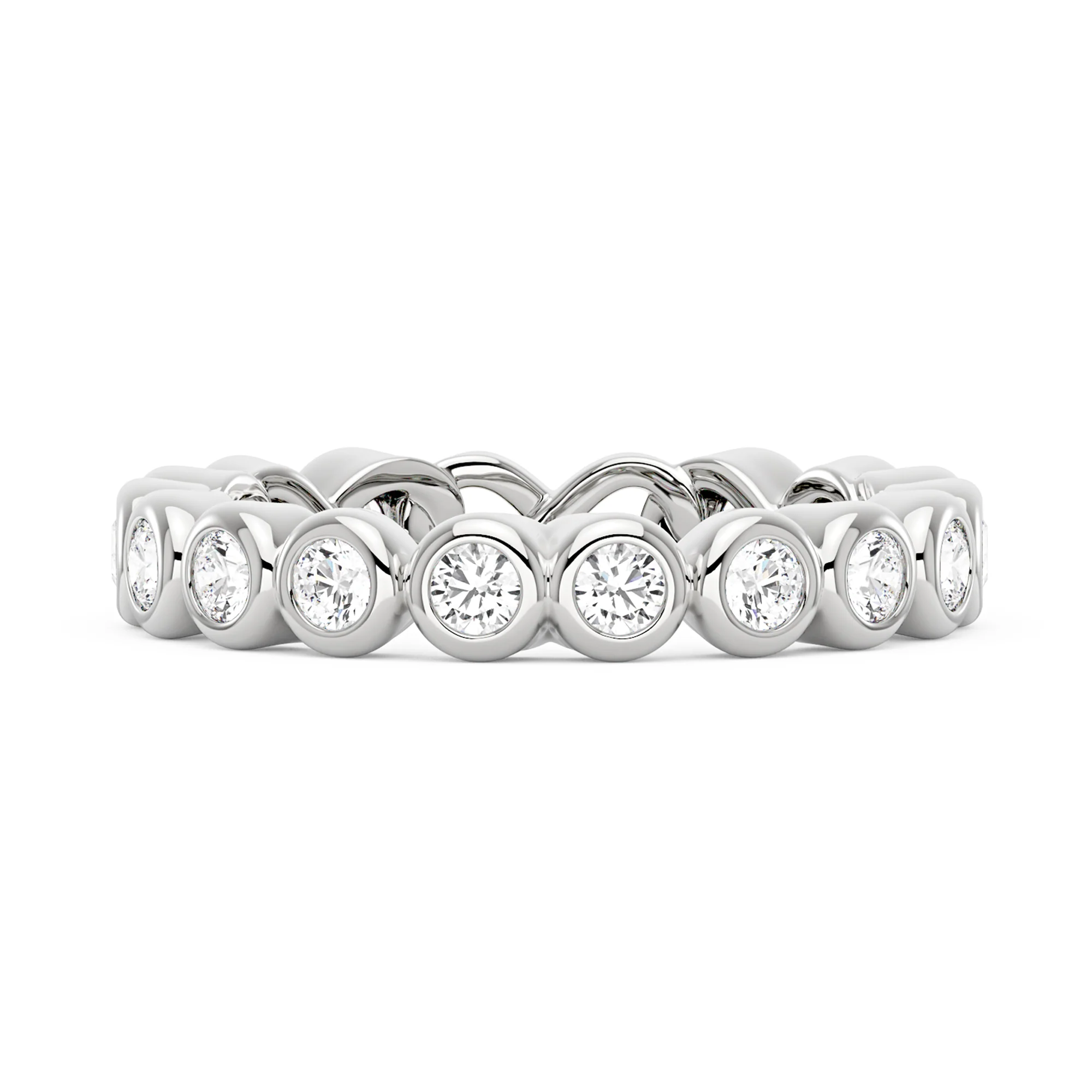 Round Moissanite Infinite Bezel Eternity Band - Image 4