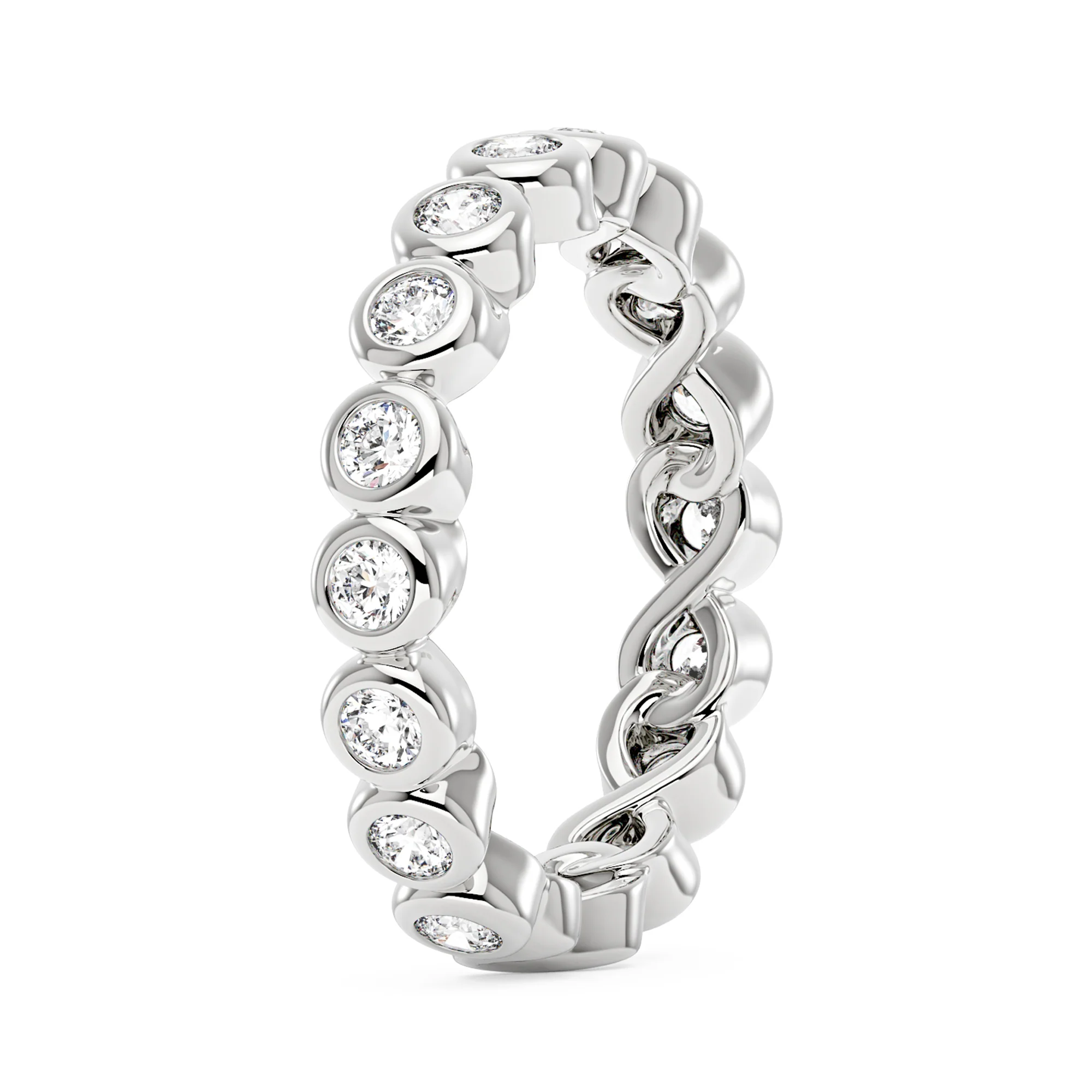 Round Moissanite Infinite Bezel Eternity Band - Image 5