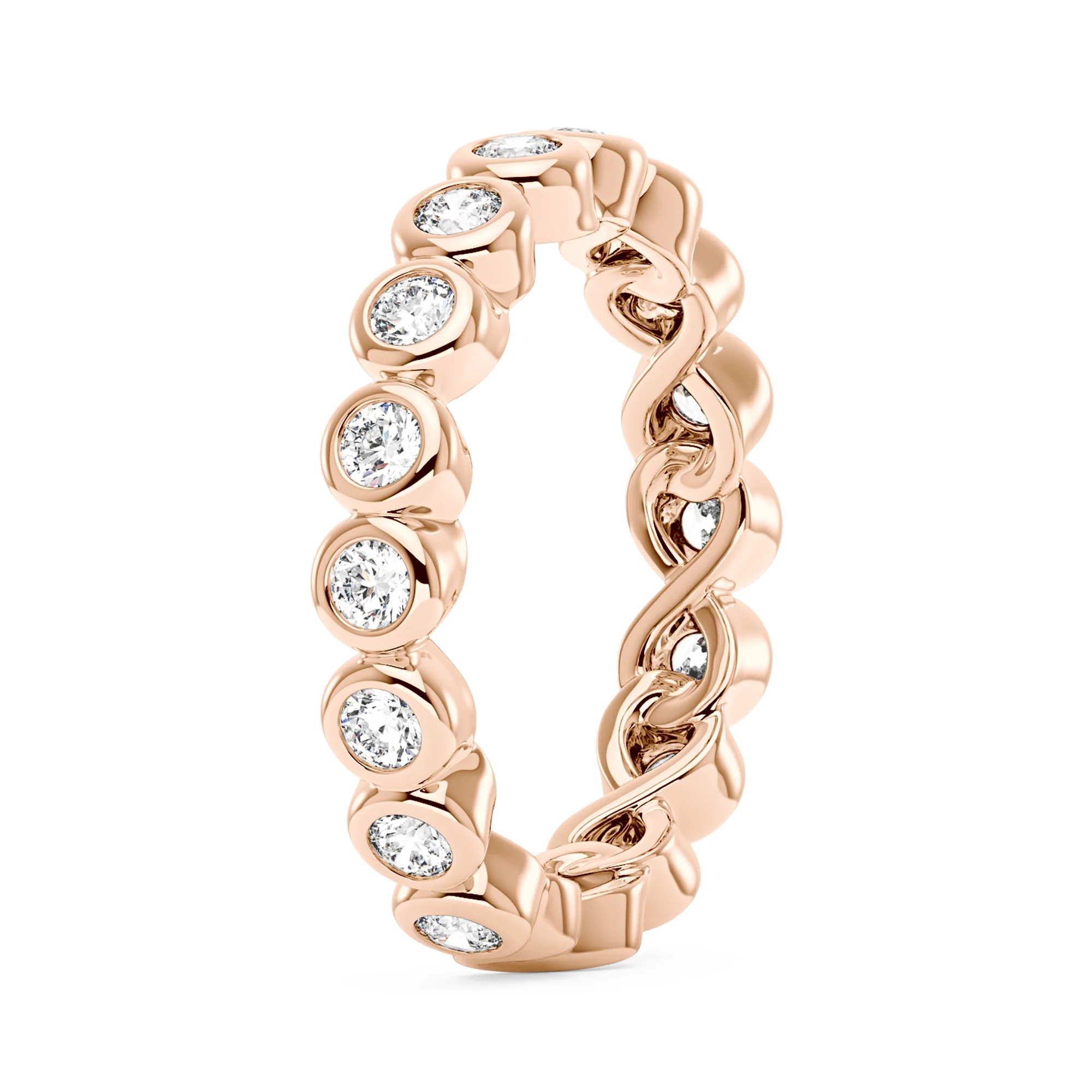 Round Moissanite Infinite Bezel Eternity Band - Image 8