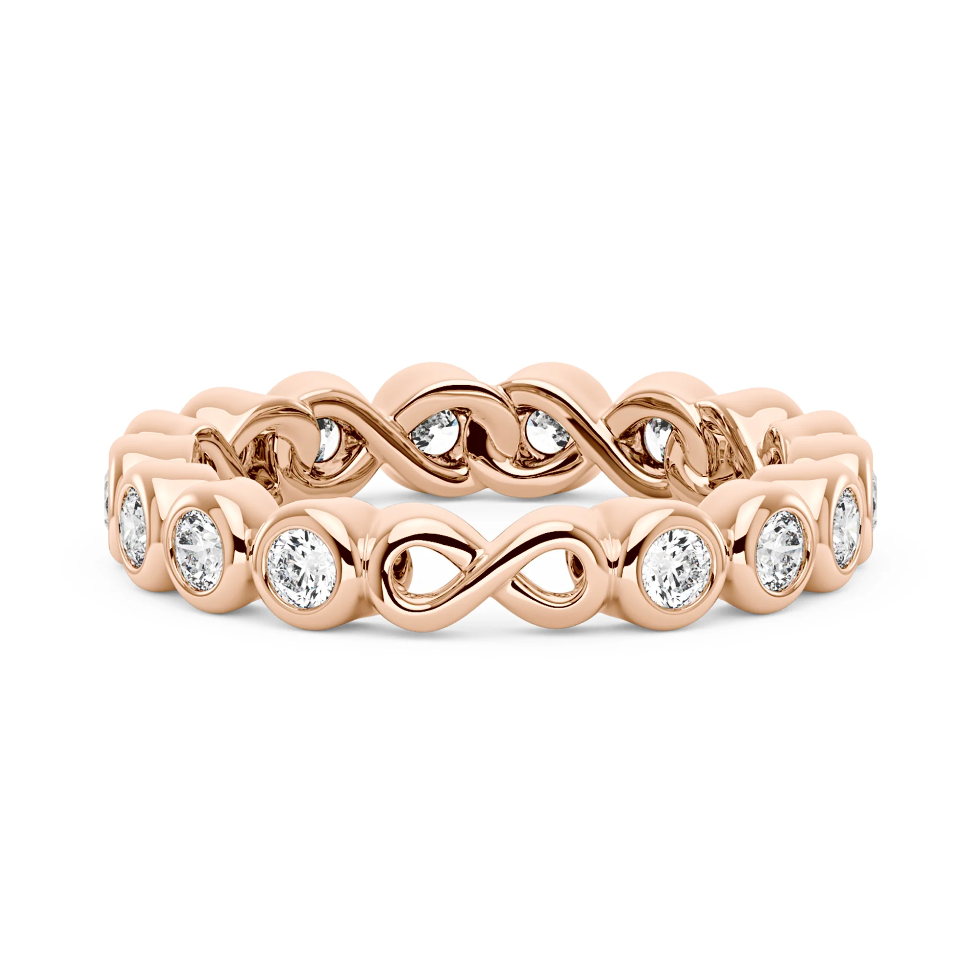 Round Moissanite Infinite Bezel Eternity Band - Image 9