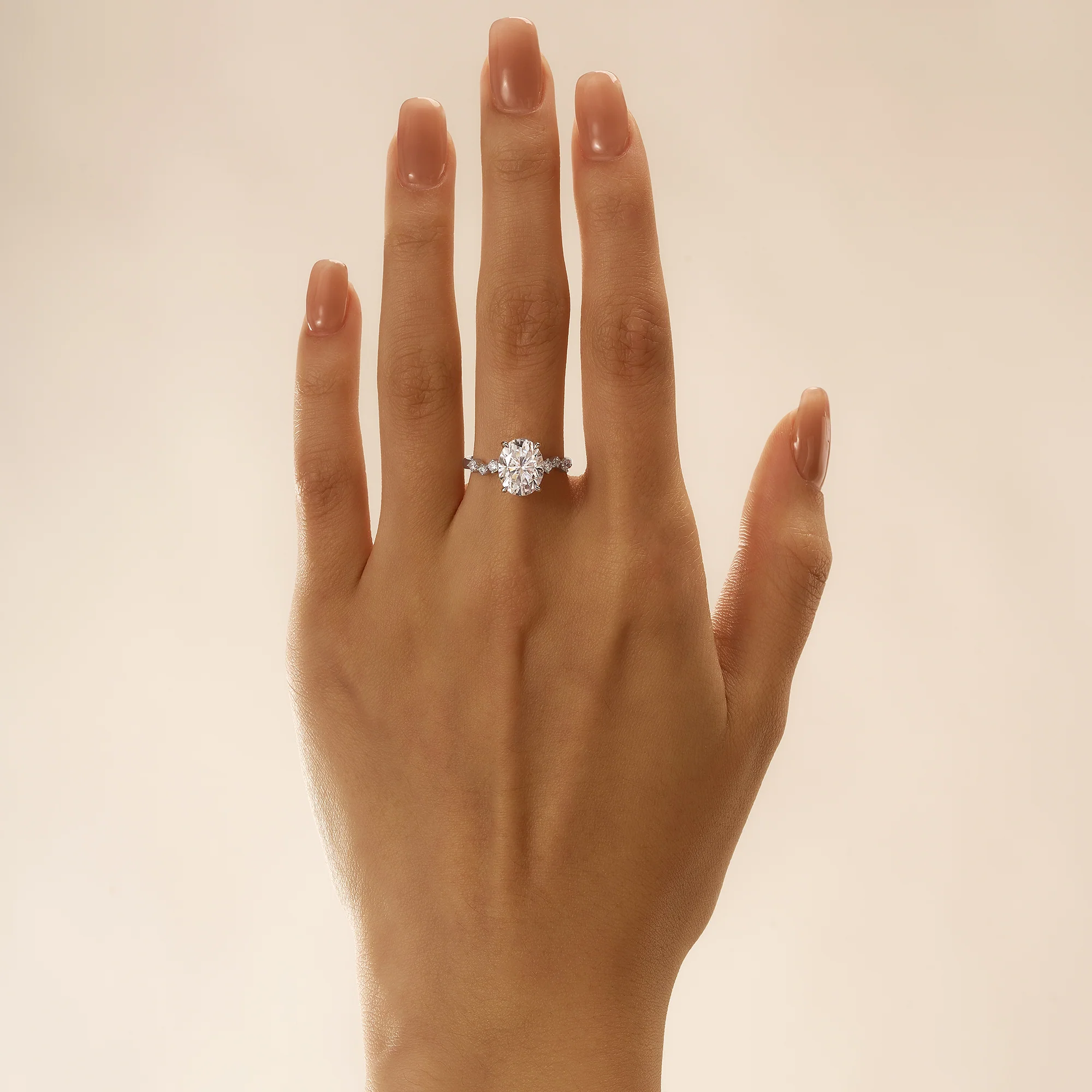 Nature Inspired Oval Cut Moissanite Engagement Ring - Image 14