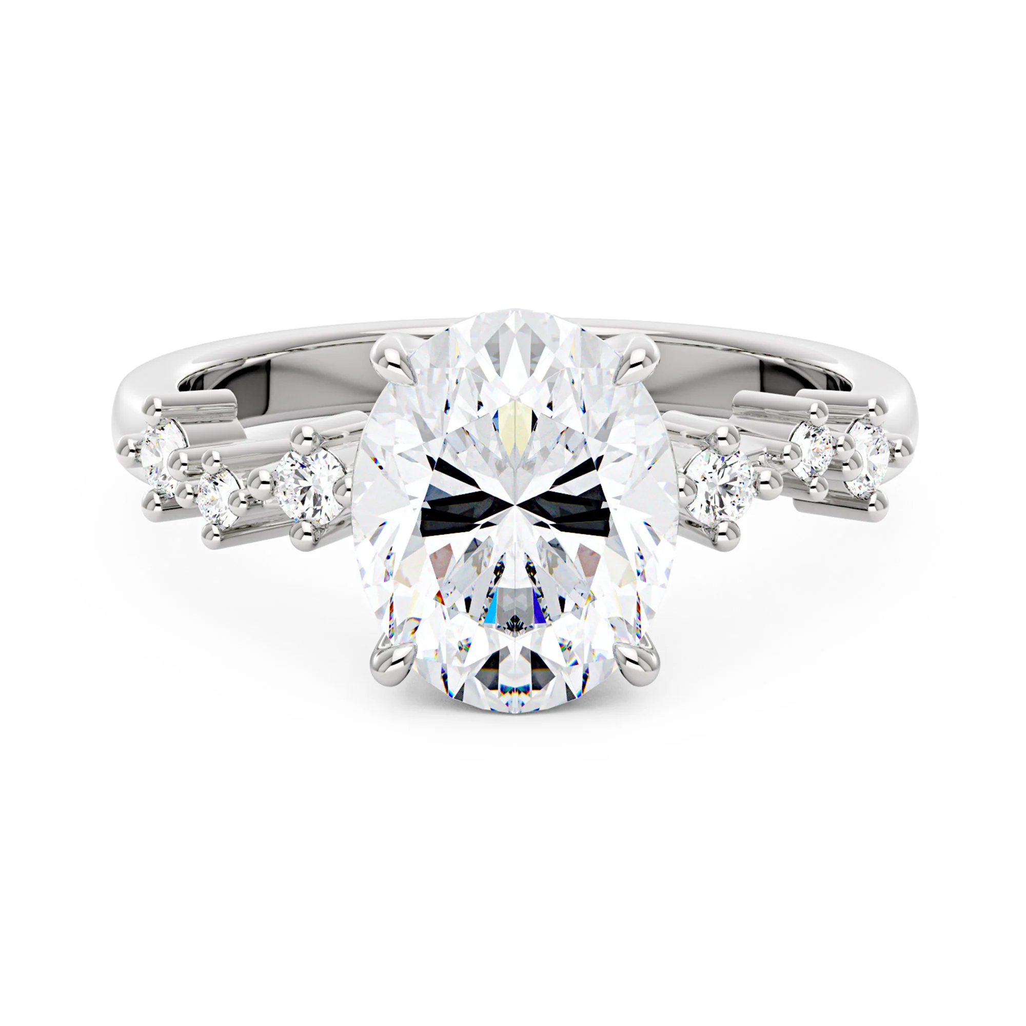 Nature Inspired Oval Cut Moissanite Engagement Ring - Image 4