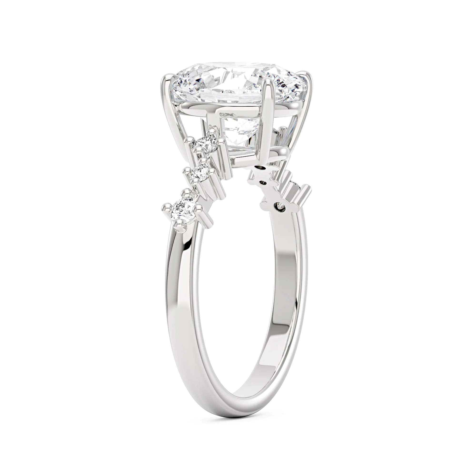 Nature Inspired Oval Cut Moissanite Engagement Ring - Image 5