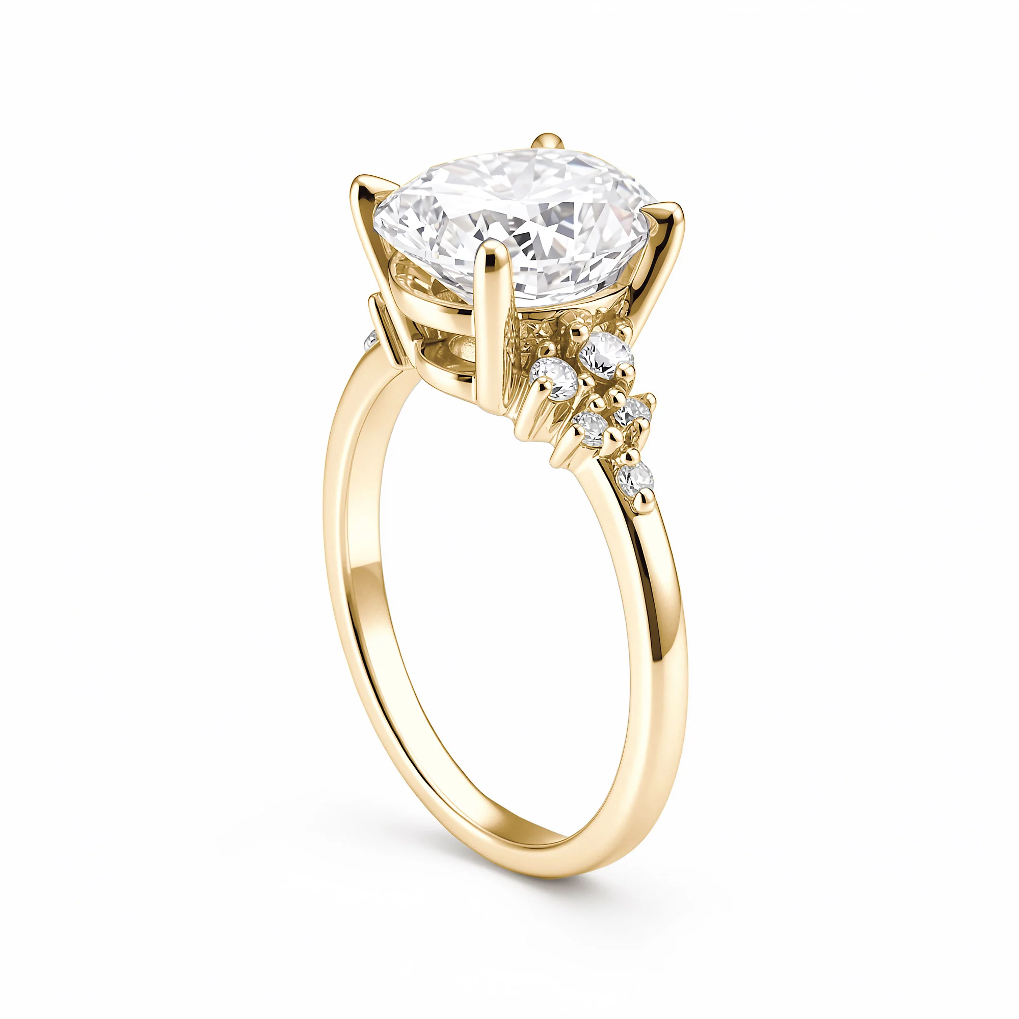 Floral Bloom Oval Cut Moissanite Engagement Ring - Image 4