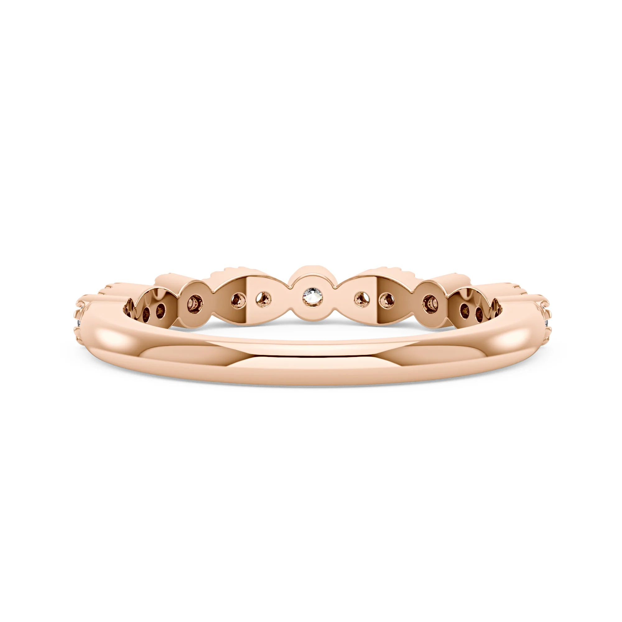 Nature Inspired Round Moissanite Half Eternity Band - Image 9