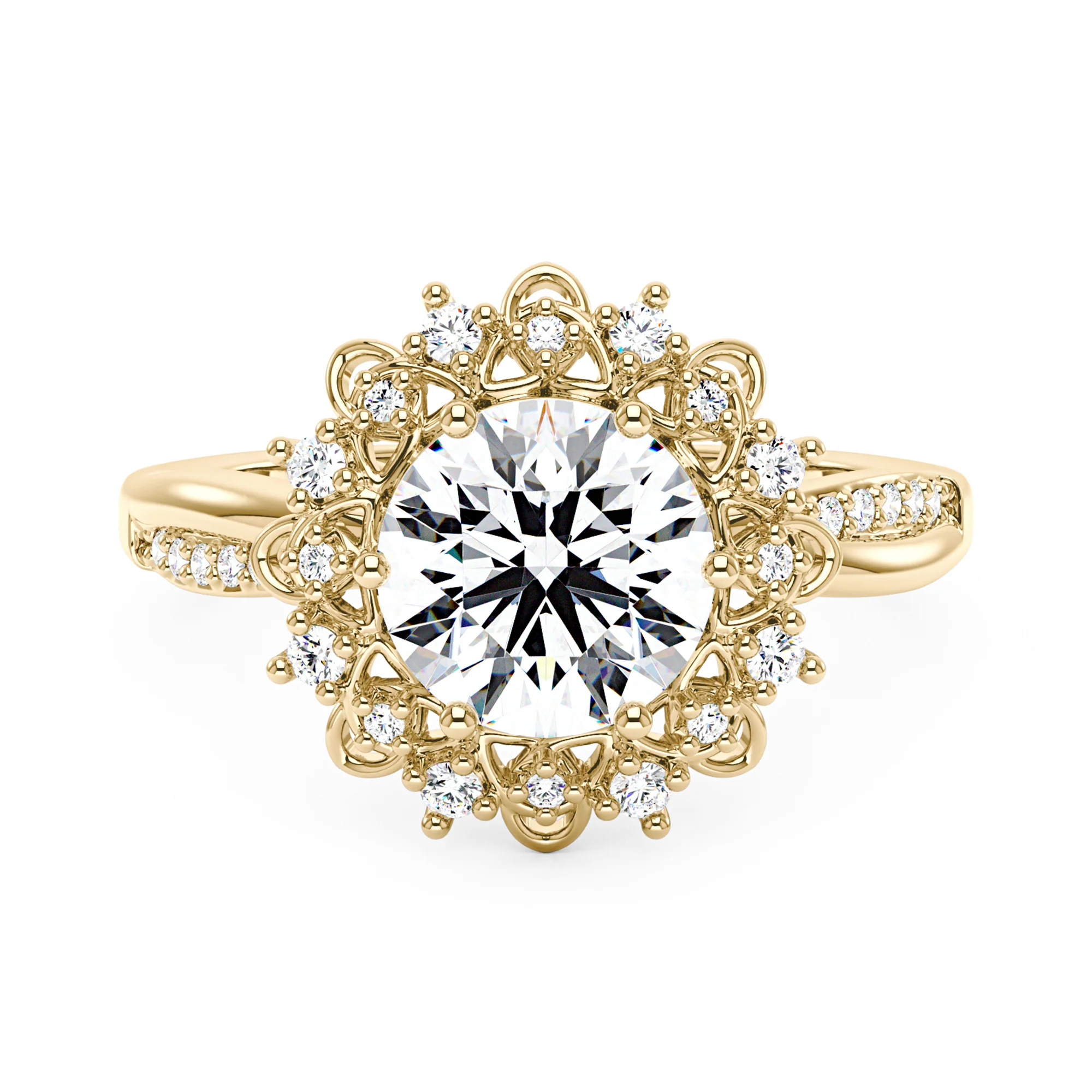 Halo Moissanite Bliss Sunlit Blossom Twist Ring - Image 4