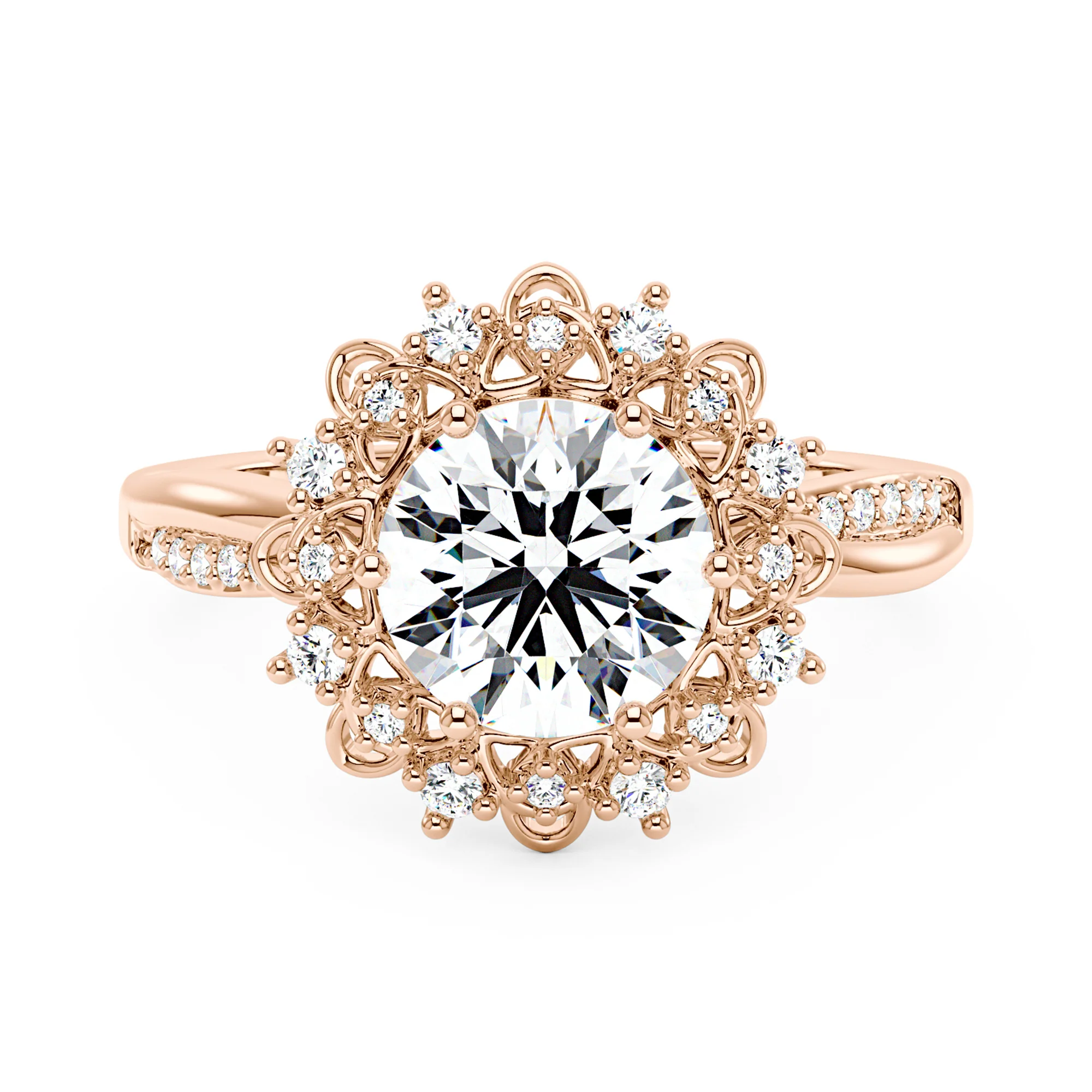 Halo Moissanite Bliss Sunlit Blossom Twist Ring - Image 7