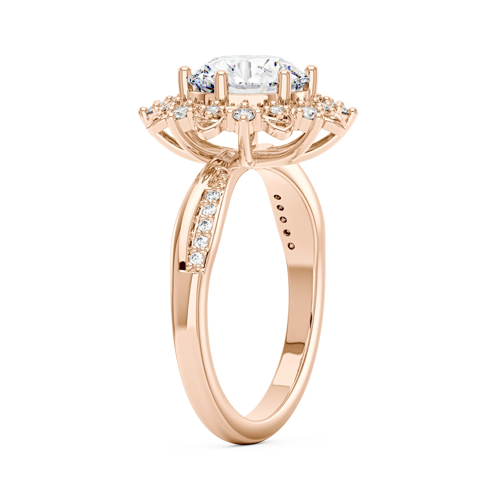 Halo Moissanite Bliss Sunlit Blossom Twist Ring - Image 8