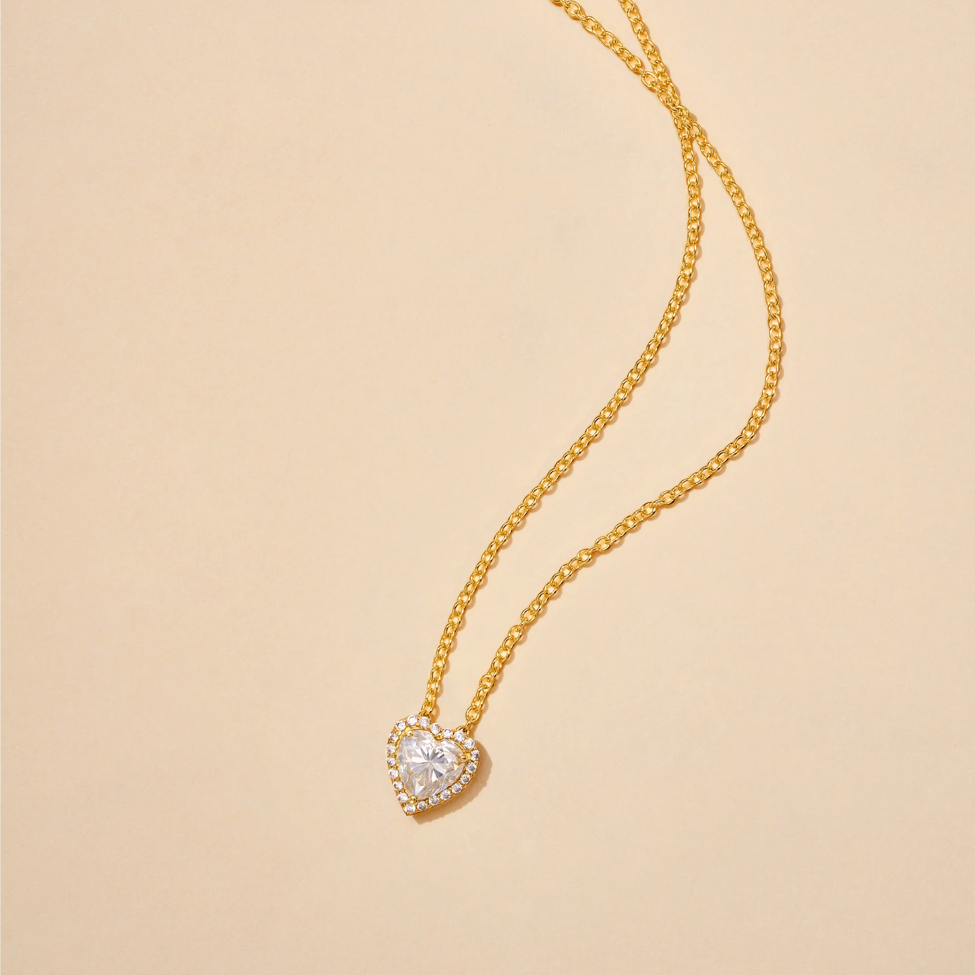 Heart Halo Moissanite Pendant Necklace - Image 9