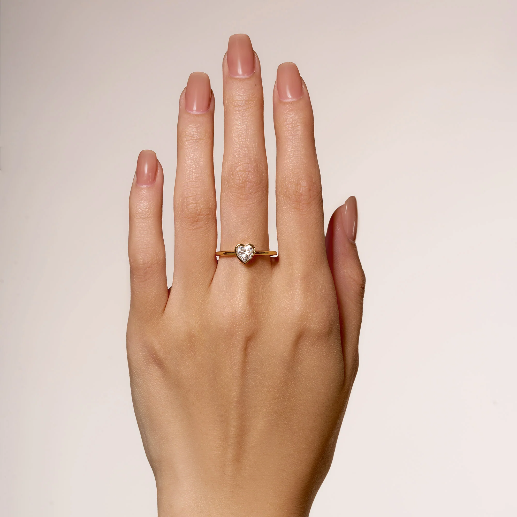 Heart-Shaped Moissanite Bezel Ring - Image 10