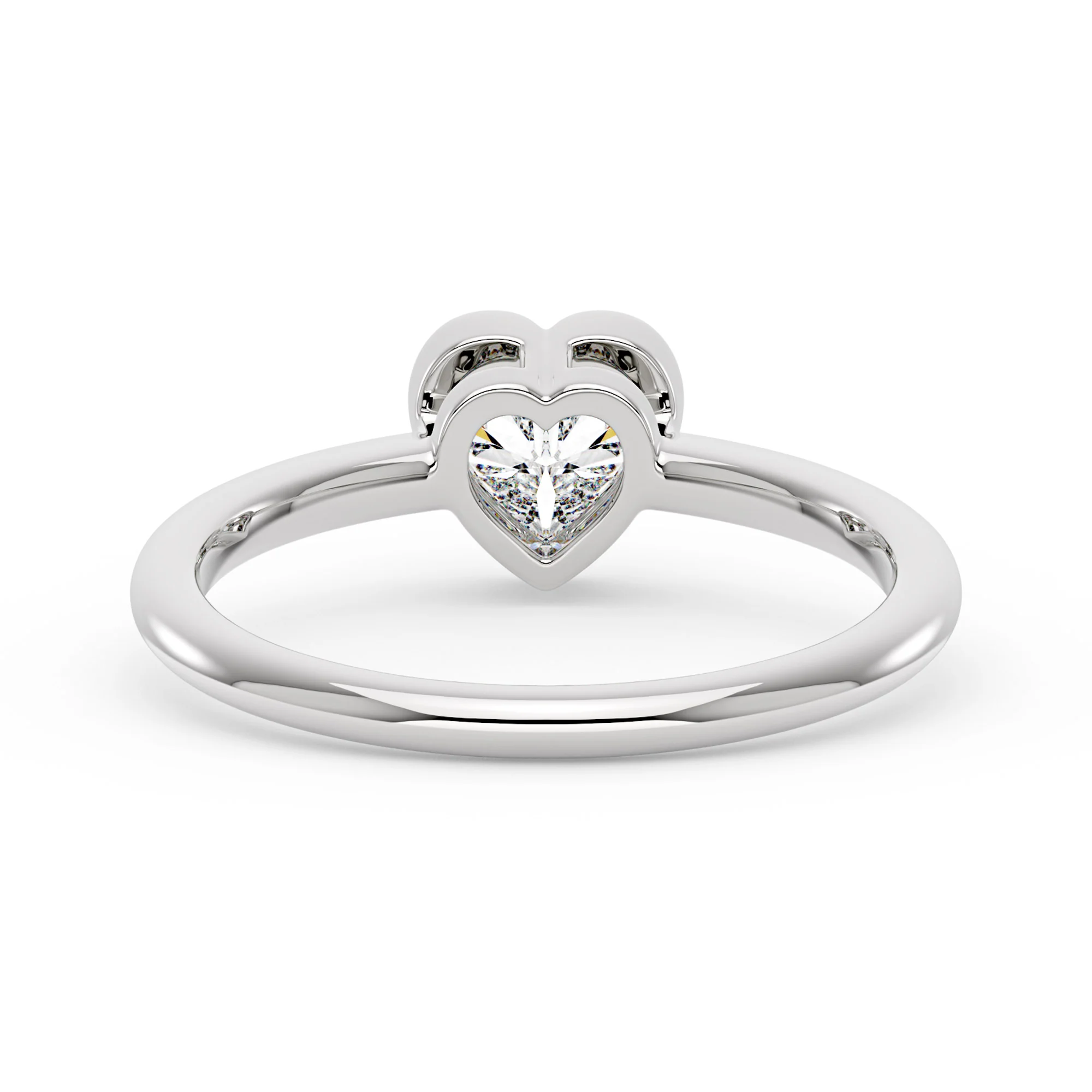 Heart-Shaped Moissanite Bezel Ring - Image 6