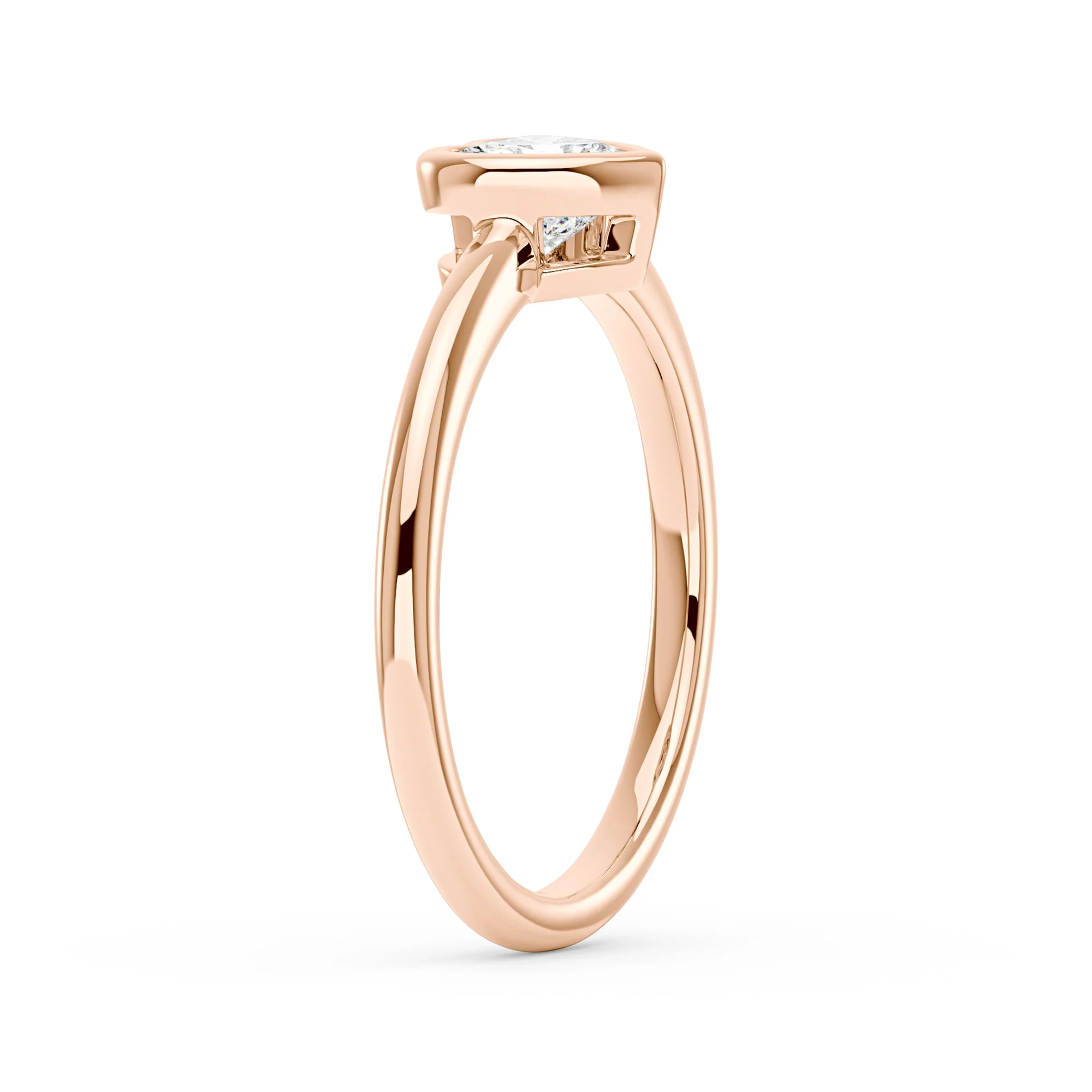 Heart-Shaped Moissanite Bezel Ring - Image 8