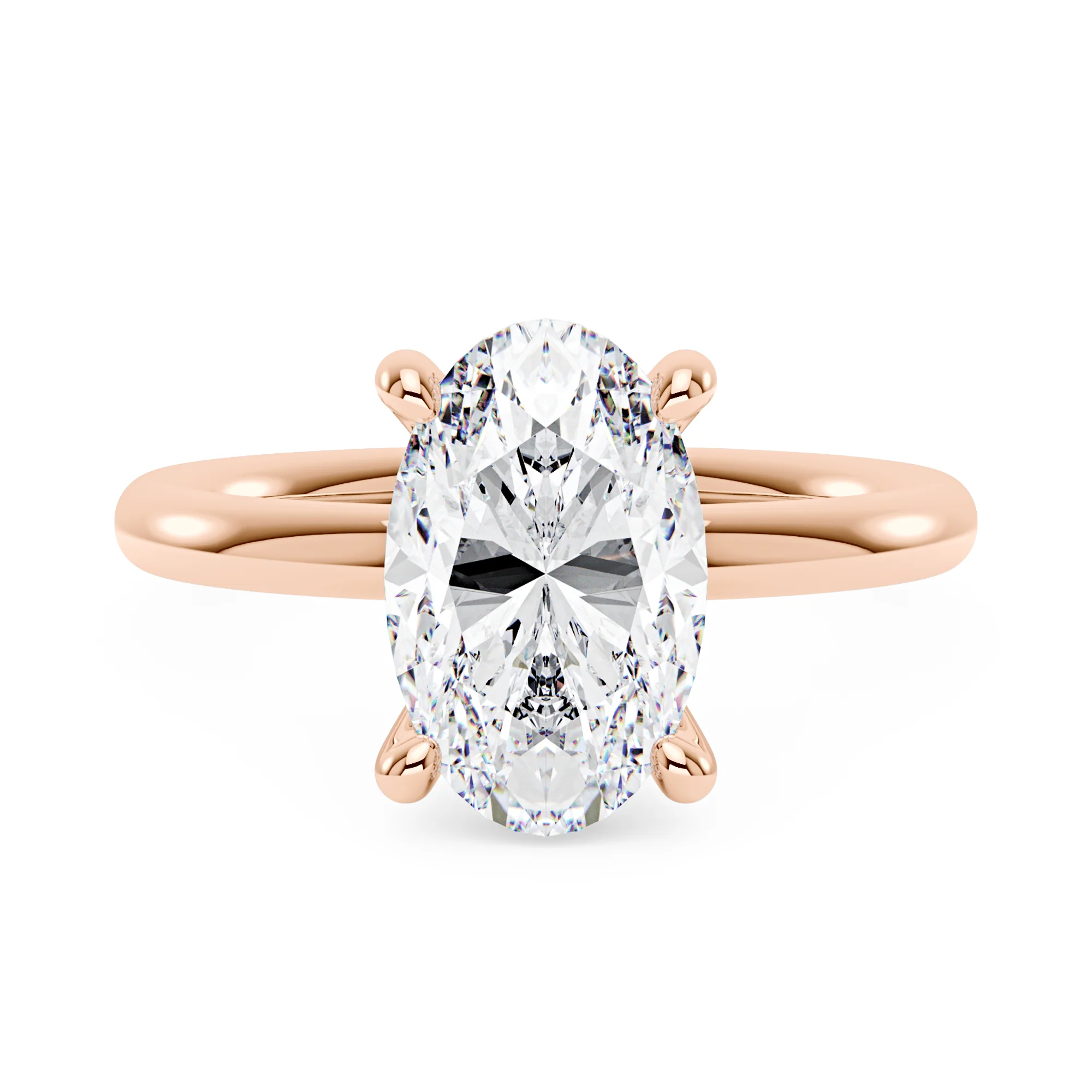 Hidden Halo Crushed Oval Moissanite Engagement Ring - Image 7