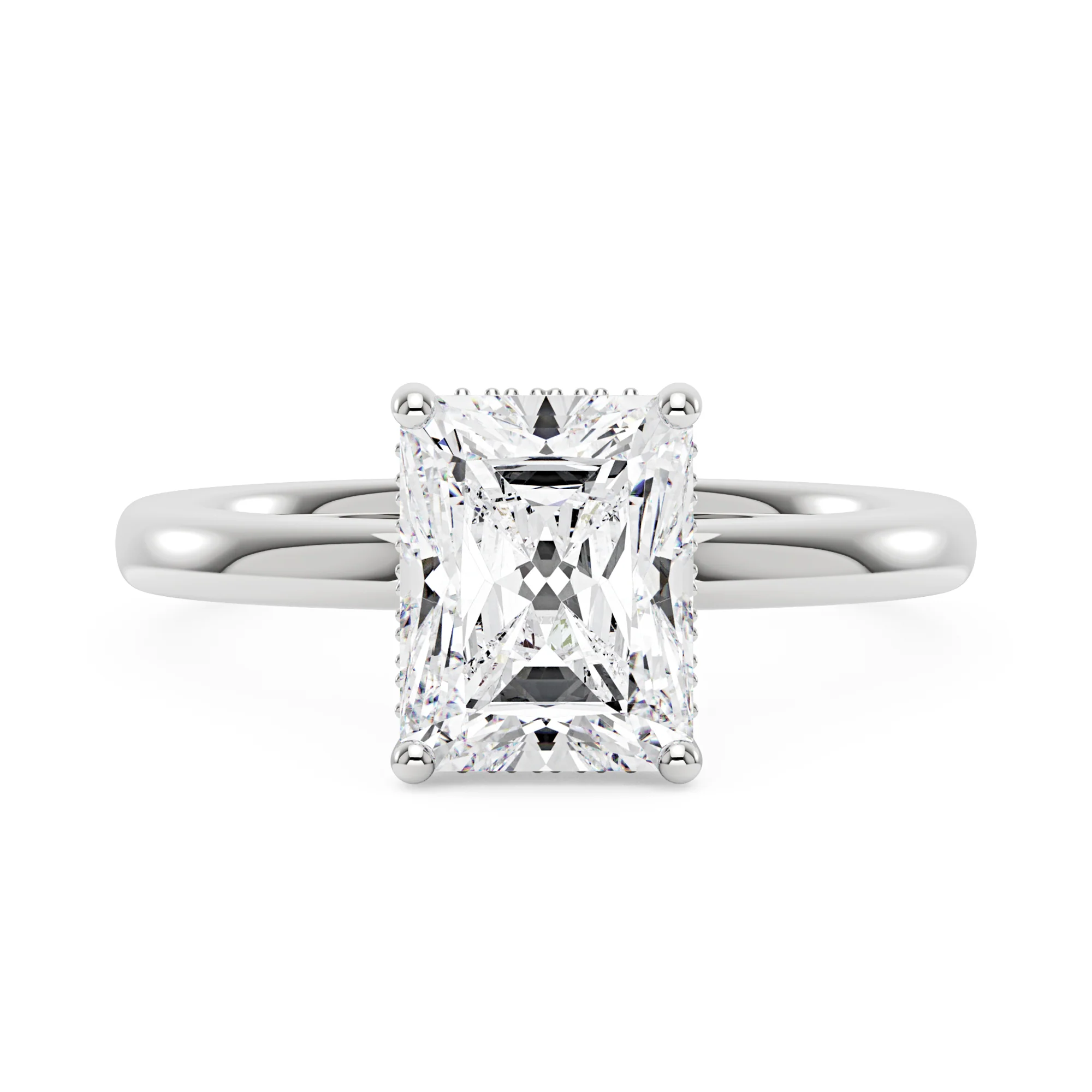Hidden Halo Radiant Engagement Ring - Image 4