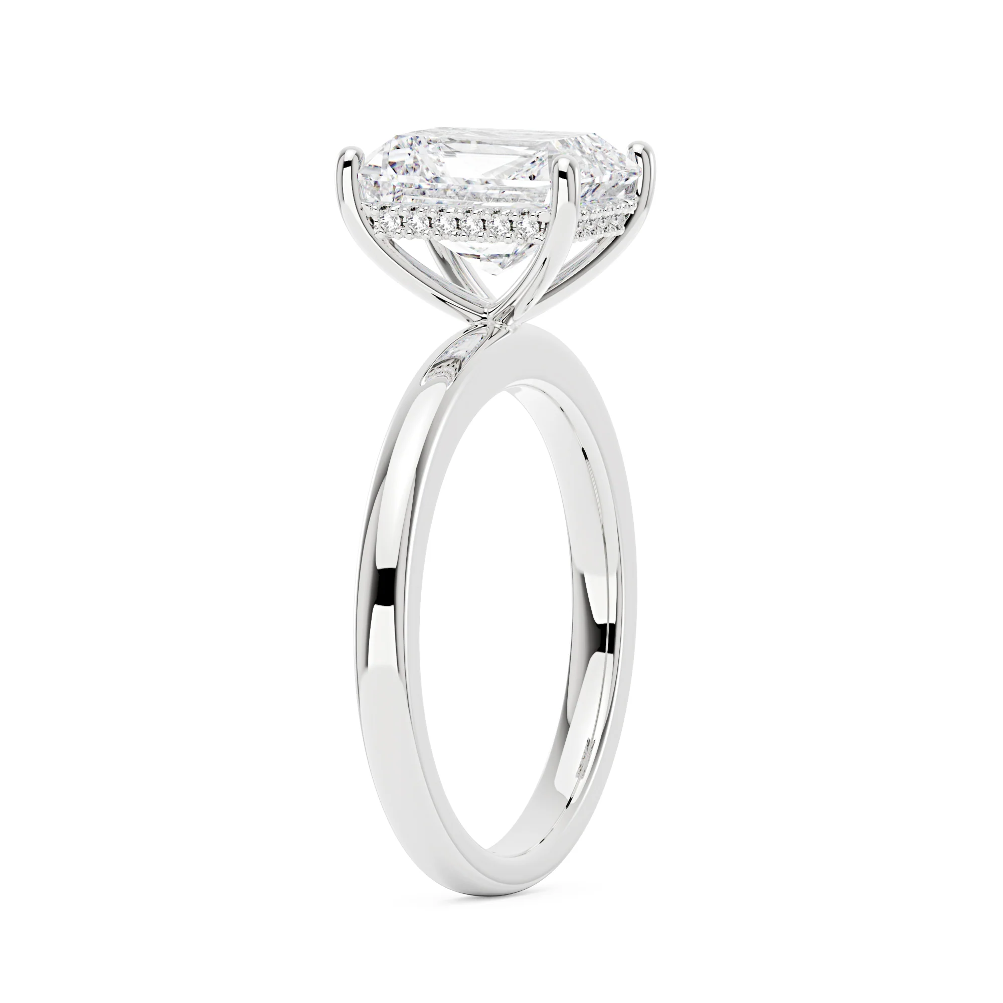 Hidden Halo Radiant Engagement Ring - Image 5