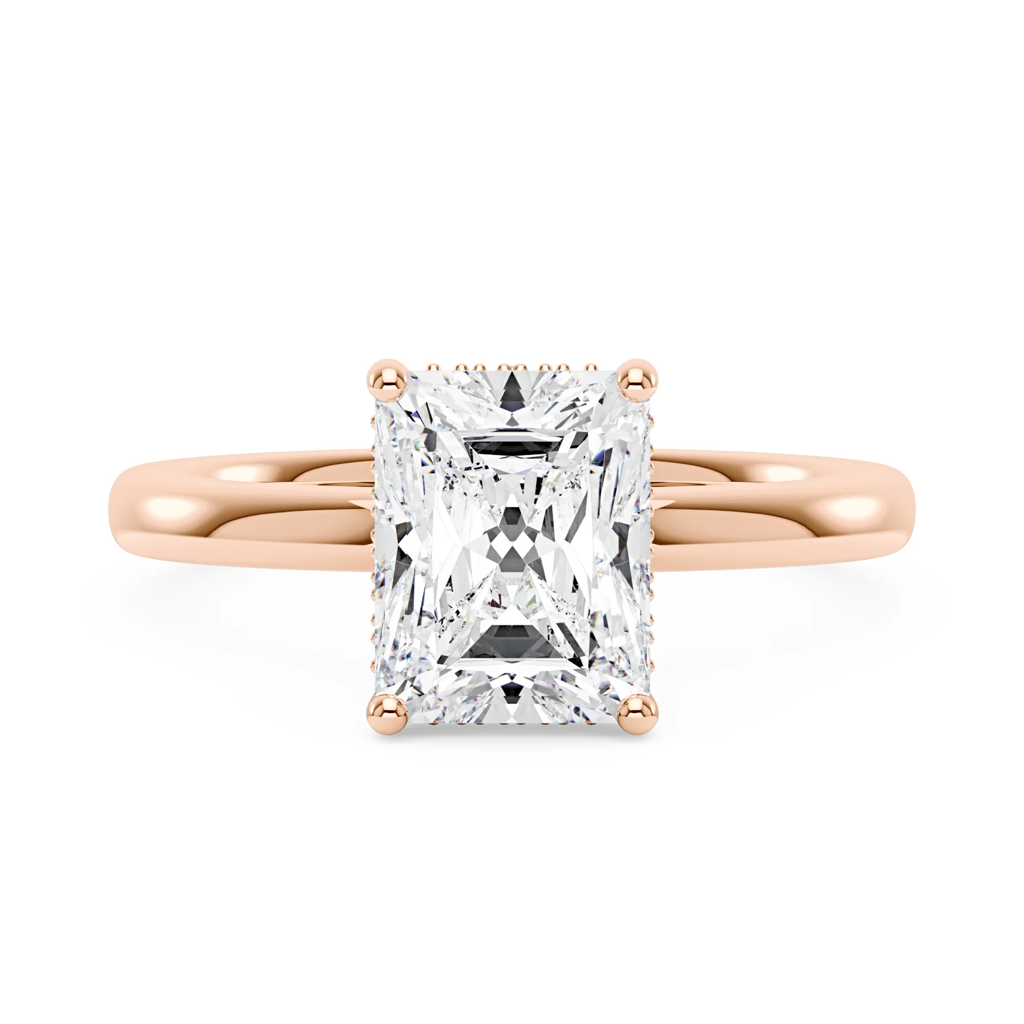 Hidden Halo Radiant Engagement Ring - Image 7