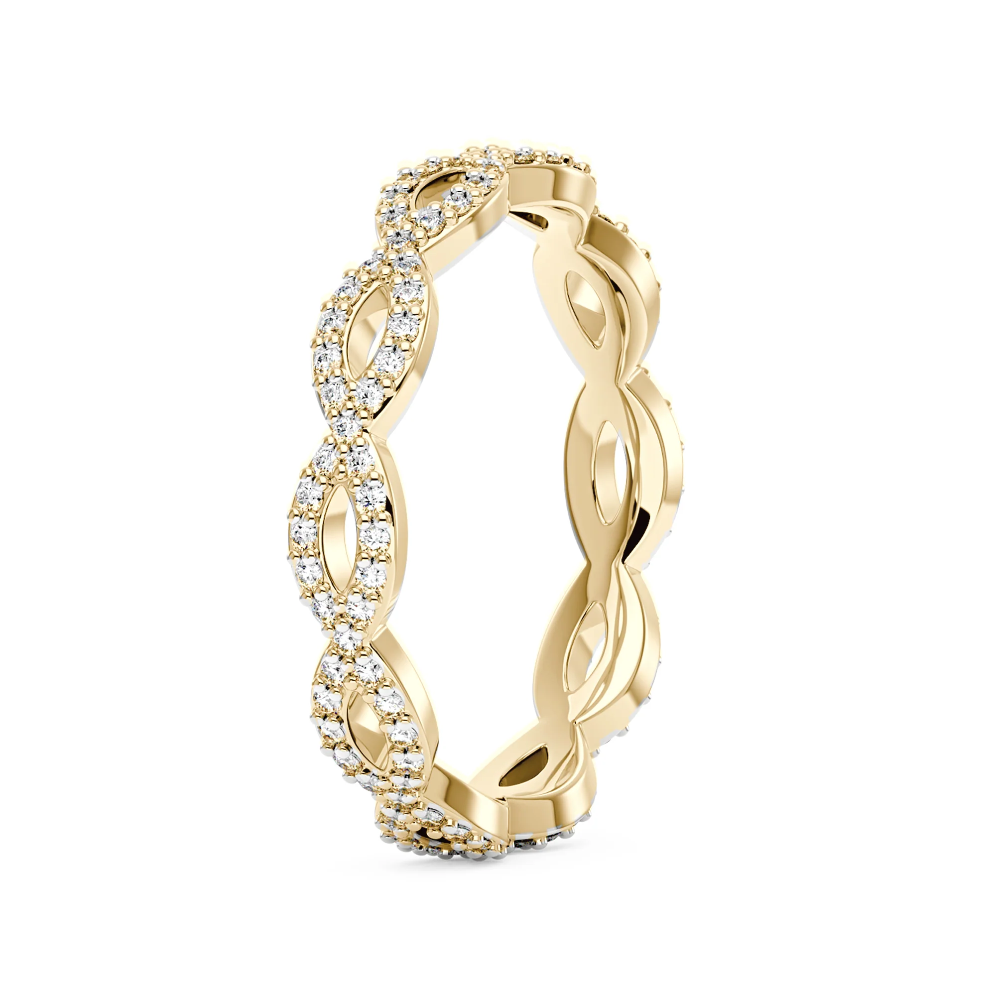 Art Deco Infinity Twist Moissanite Pavé Eternity Band - Image 5
