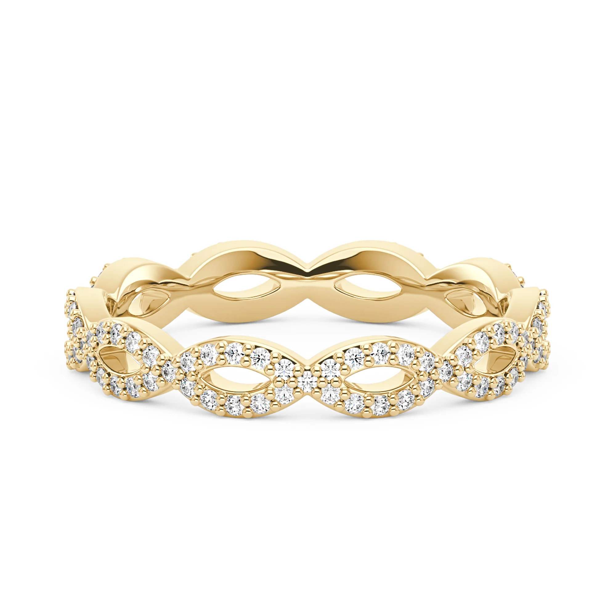 Art Deco Infinity Twist Moissanite Pavé Eternity Band - Image 6