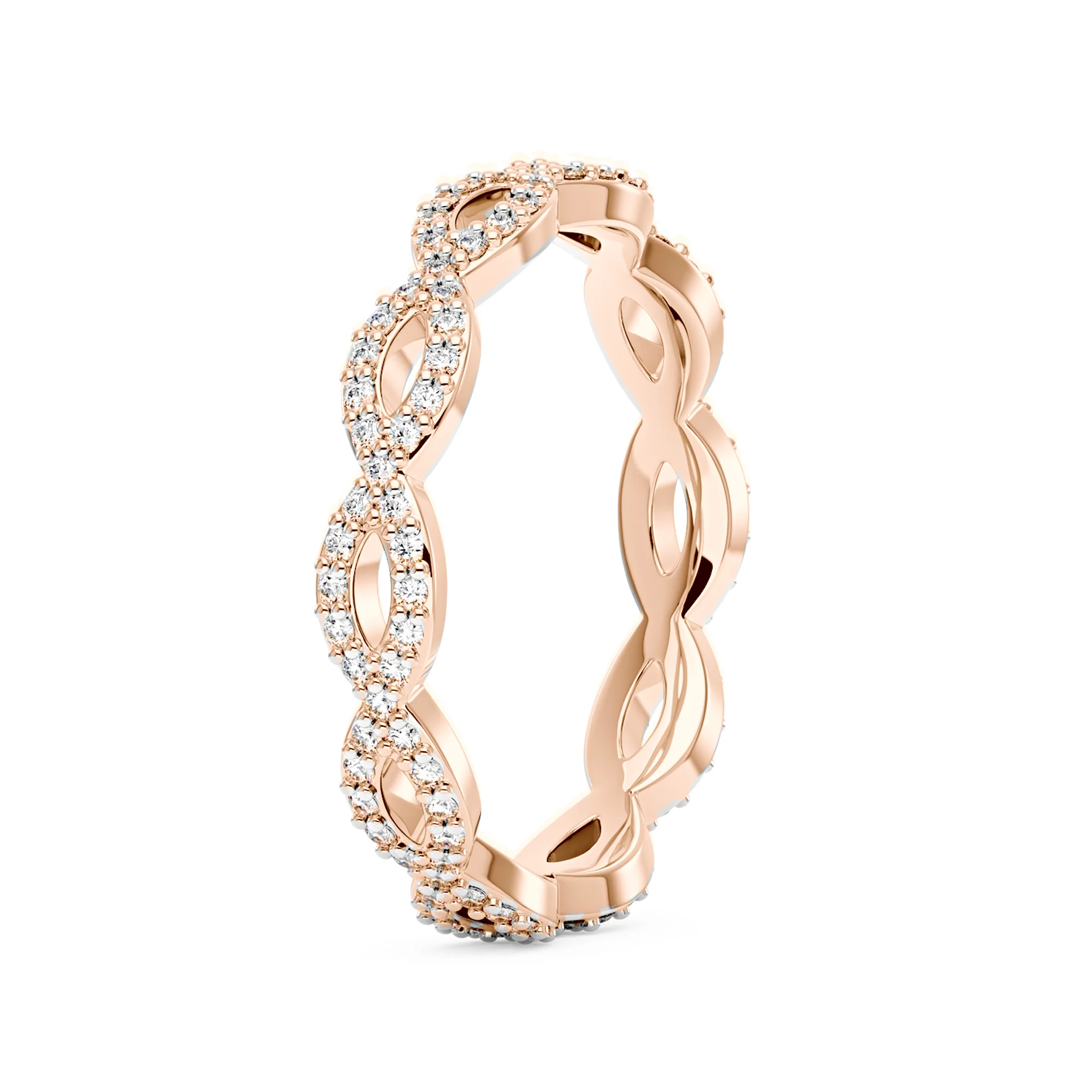 Art Deco Infinity Twist Moissanite Pavé Eternity Band - Image 8