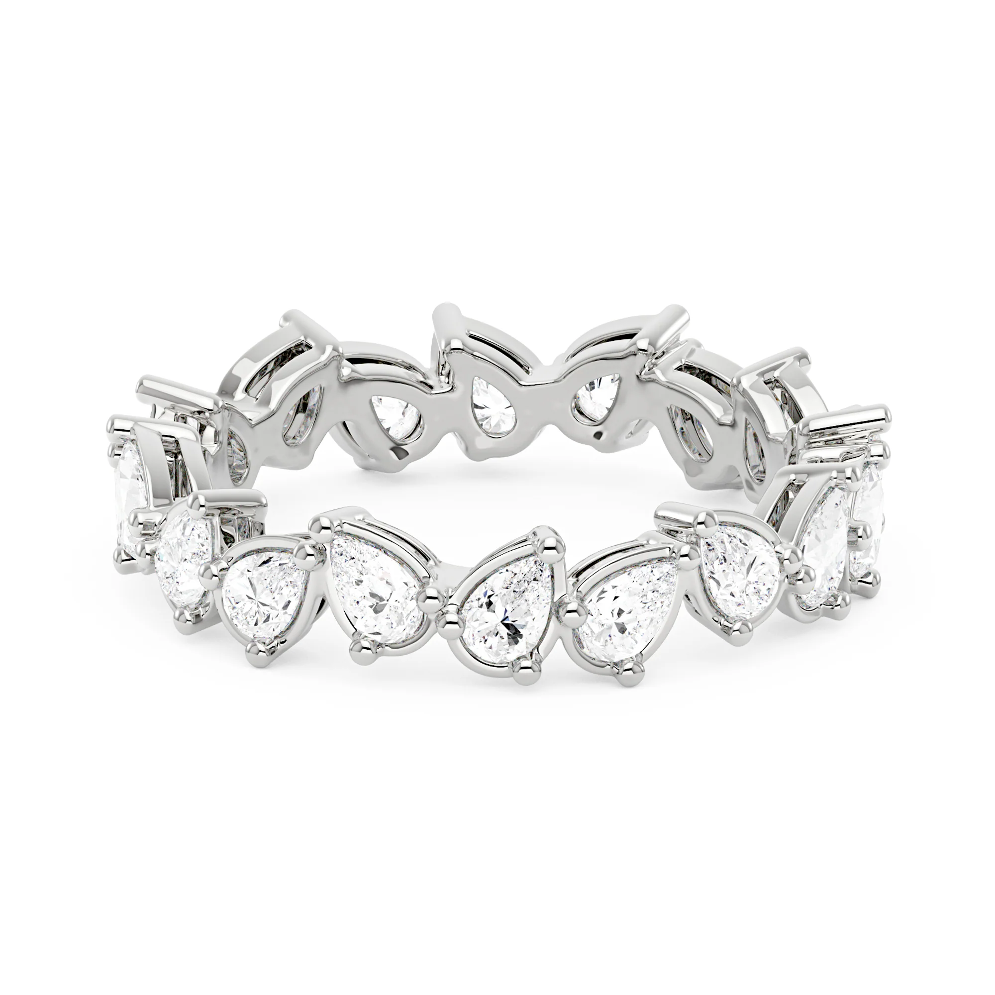 Irregular Pear Moissanite Bezel Eternity Band - Image 5