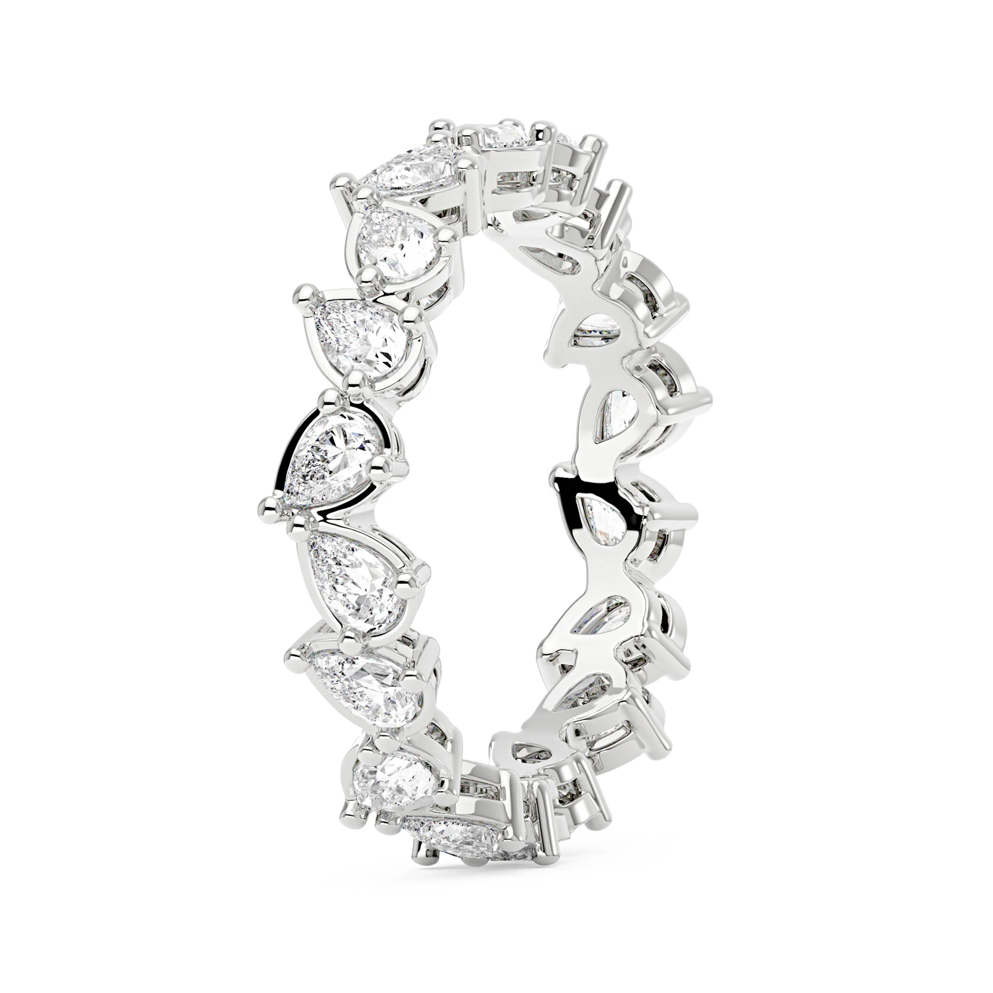 Irregular Pear Moissanite Bezel Eternity Band - Image 6