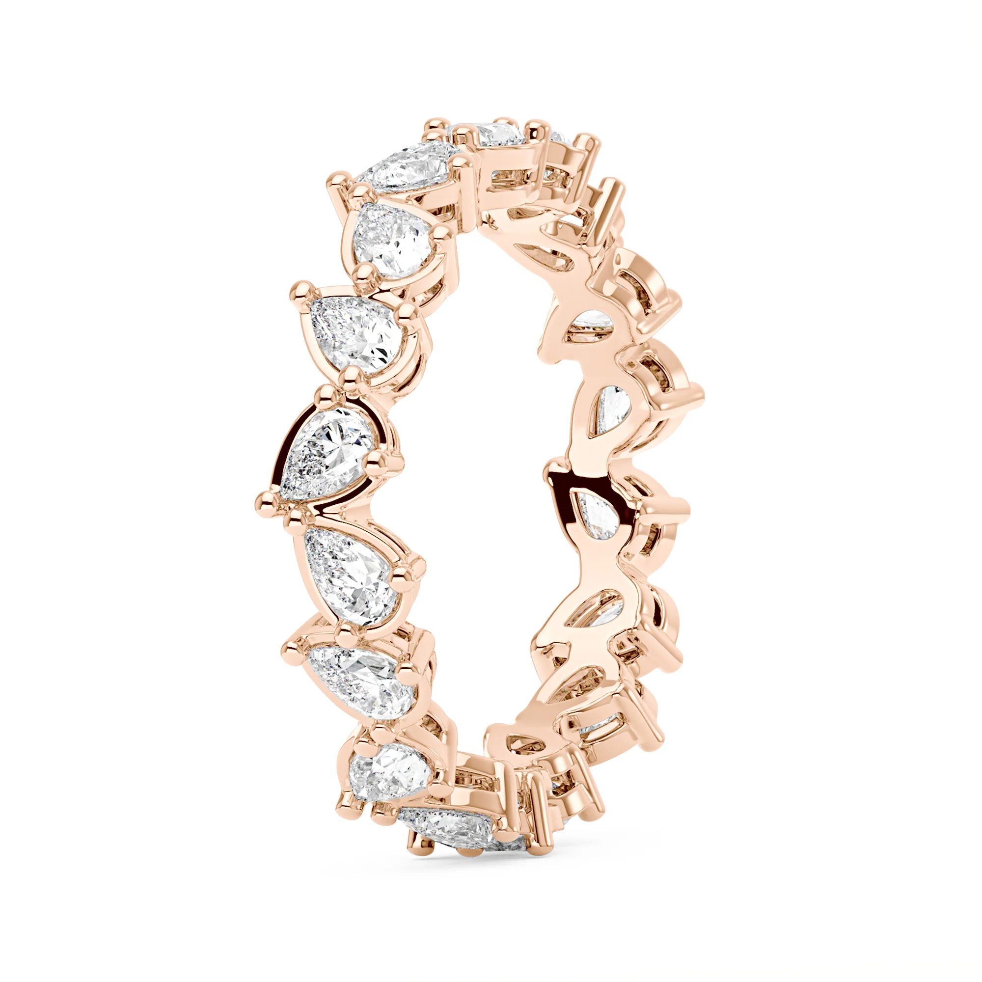 Irregular Pear Moissanite Bezel Eternity Band - Image 8