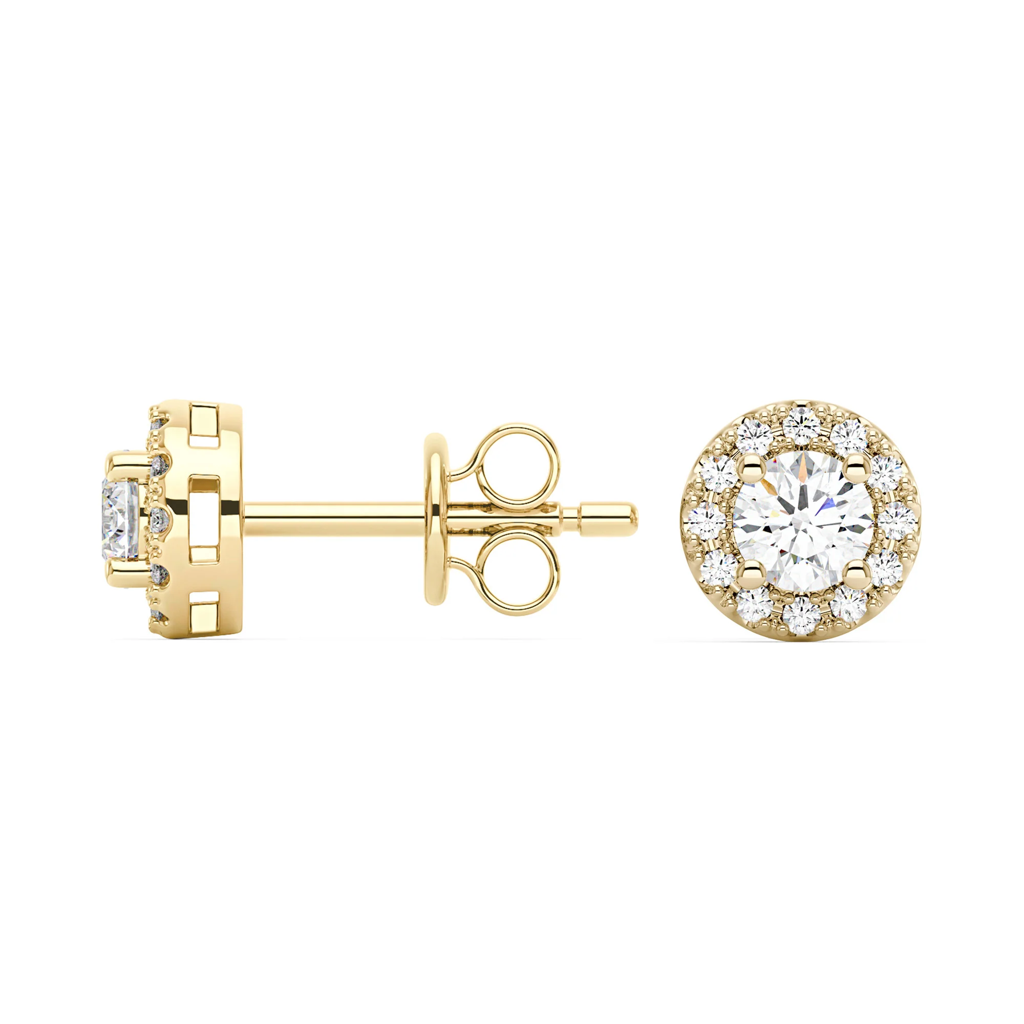 Luxe Moissanite Halo Style Stud Earrings - Image 3