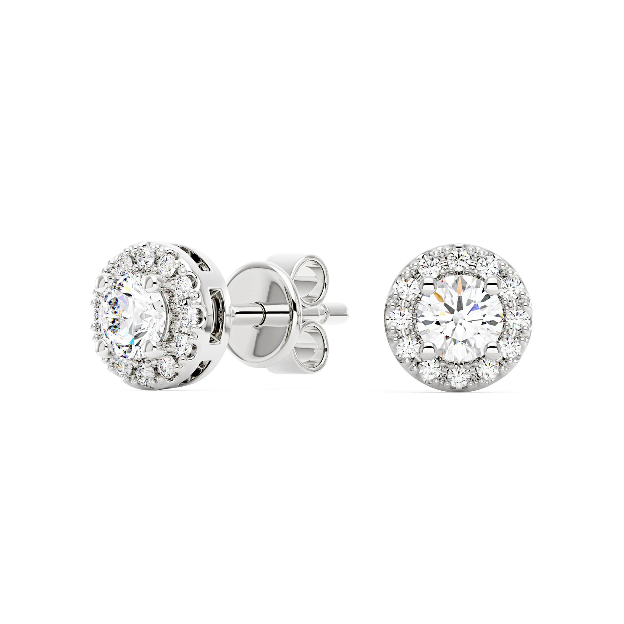 Luxe Moissanite Halo Style Stud Earrings - Image 5